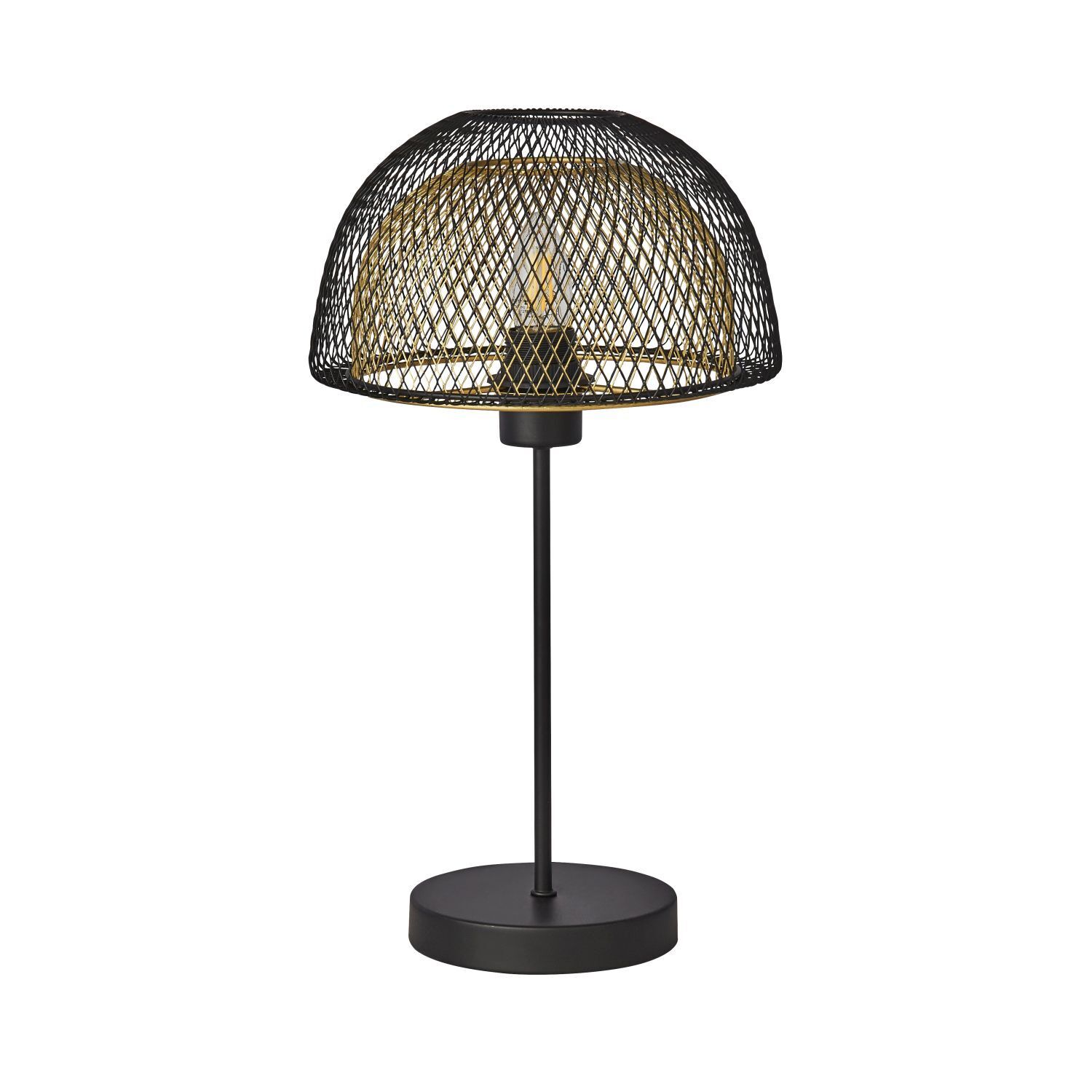 Tischlampe E27 47 cm Ø 26 cm in Schwarz Gold LUCIA
