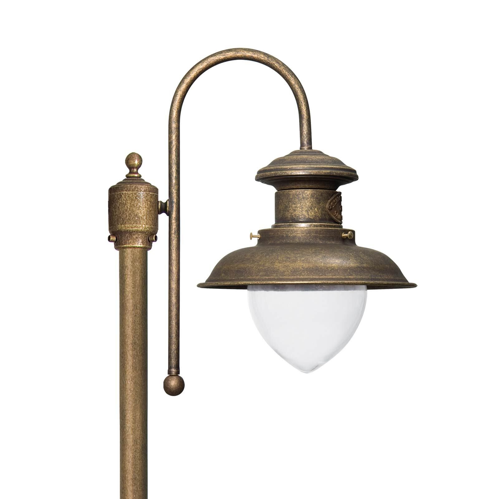 Wegeleuchte in Bronze Antik matt IP44 E27 150 cm Messing