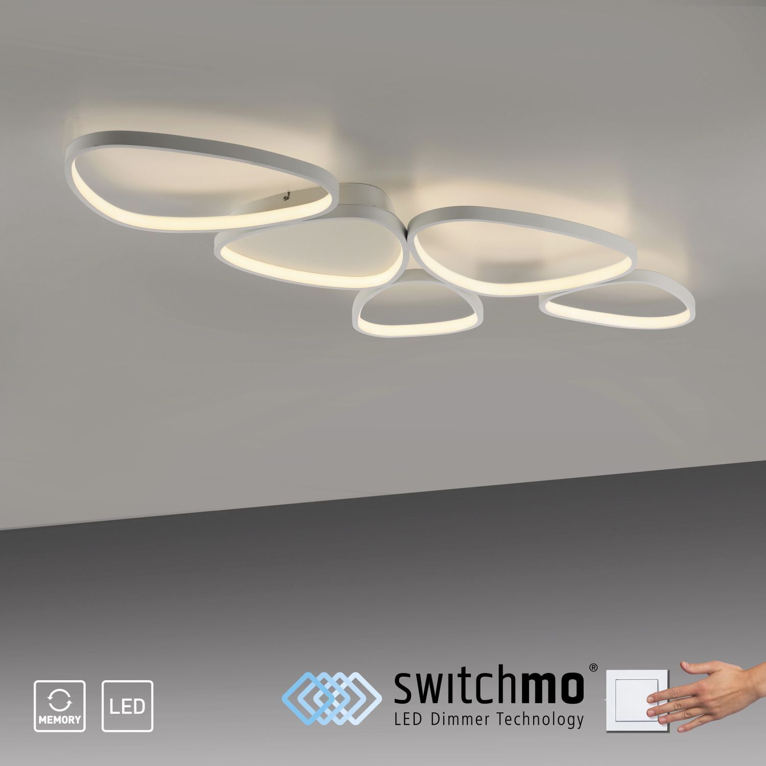 LED Deckenlampe Weiß Metall 3000 K 6100 lm L:116,5 cm