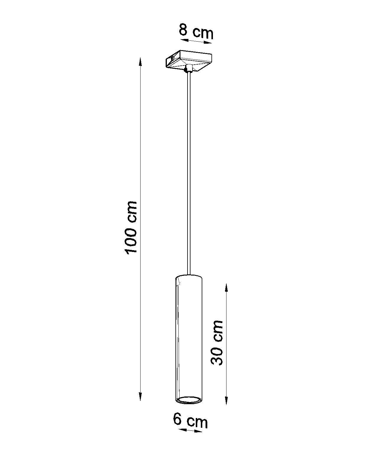 Schwarze Hängeleuchte Metall GU10 Ø 6 cm höhenverstellbar