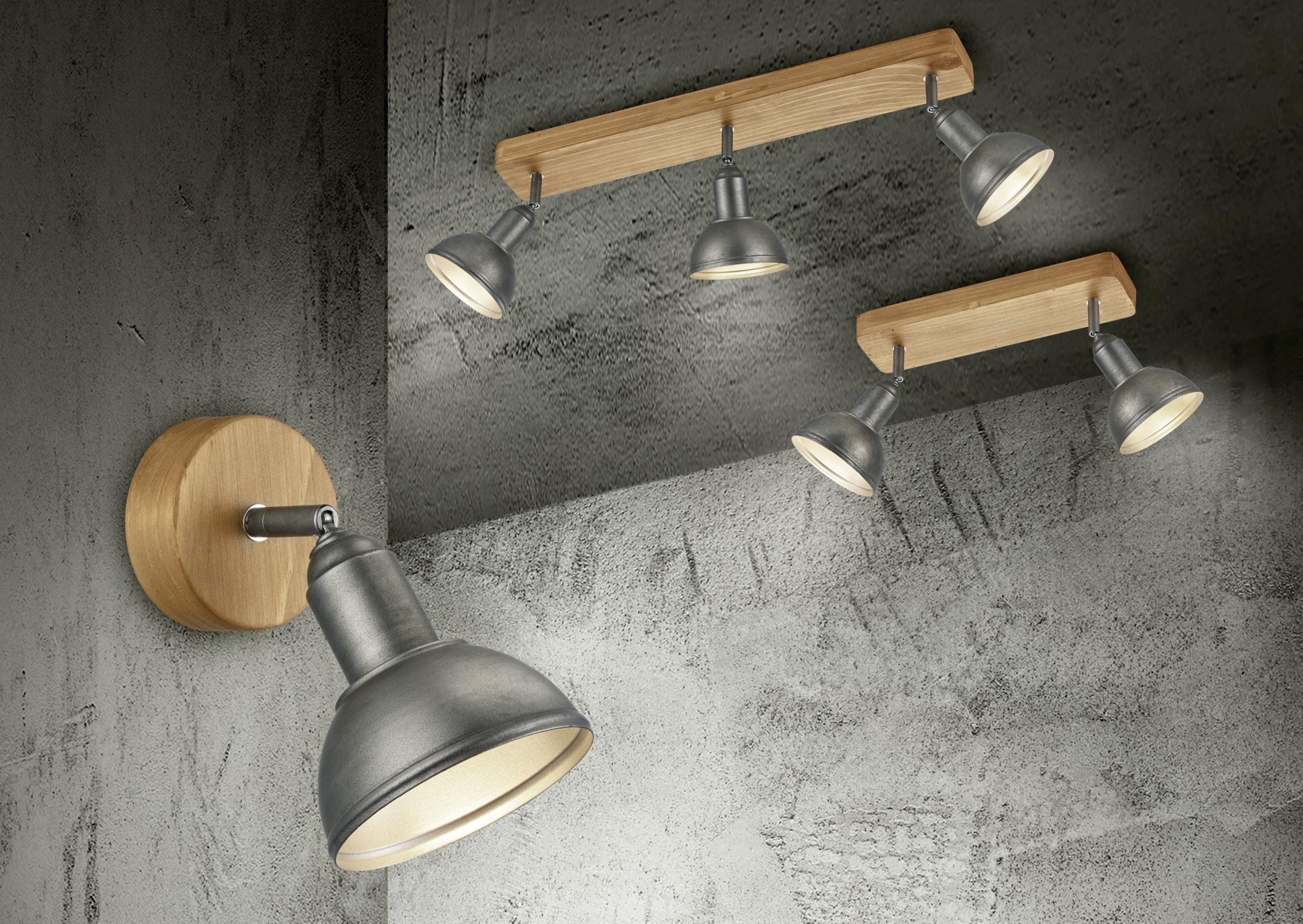 Flexibler Deckenspot Holz Metall E14 58 cm Nickel Antik Drinnen, Beleuchtung, Innenarchitektur