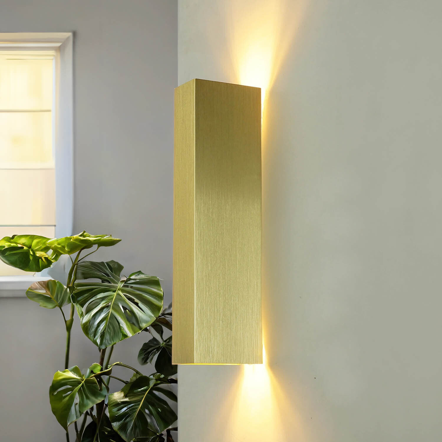 Wandleuchte innen 2-flammig Up Down in Gold GU10 Metall Lampe