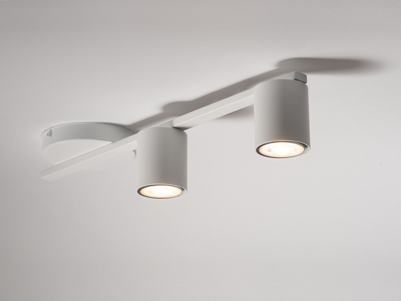Weiße Deckenlampe Metall GU10 L:46 cm Zylinder Zeitlos