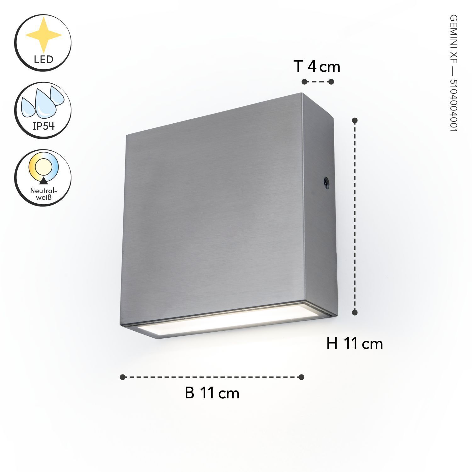 LED Außenlampe Wand Edelstahl IP54 10 W 4000 K Up Down