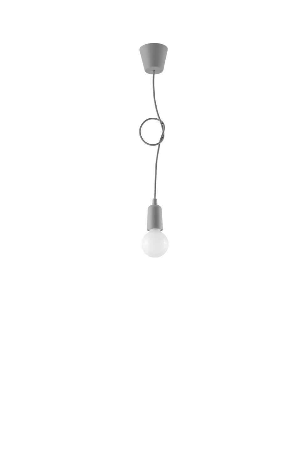 Retro Hängelampe Grau verstellbar bis 90cm für E27