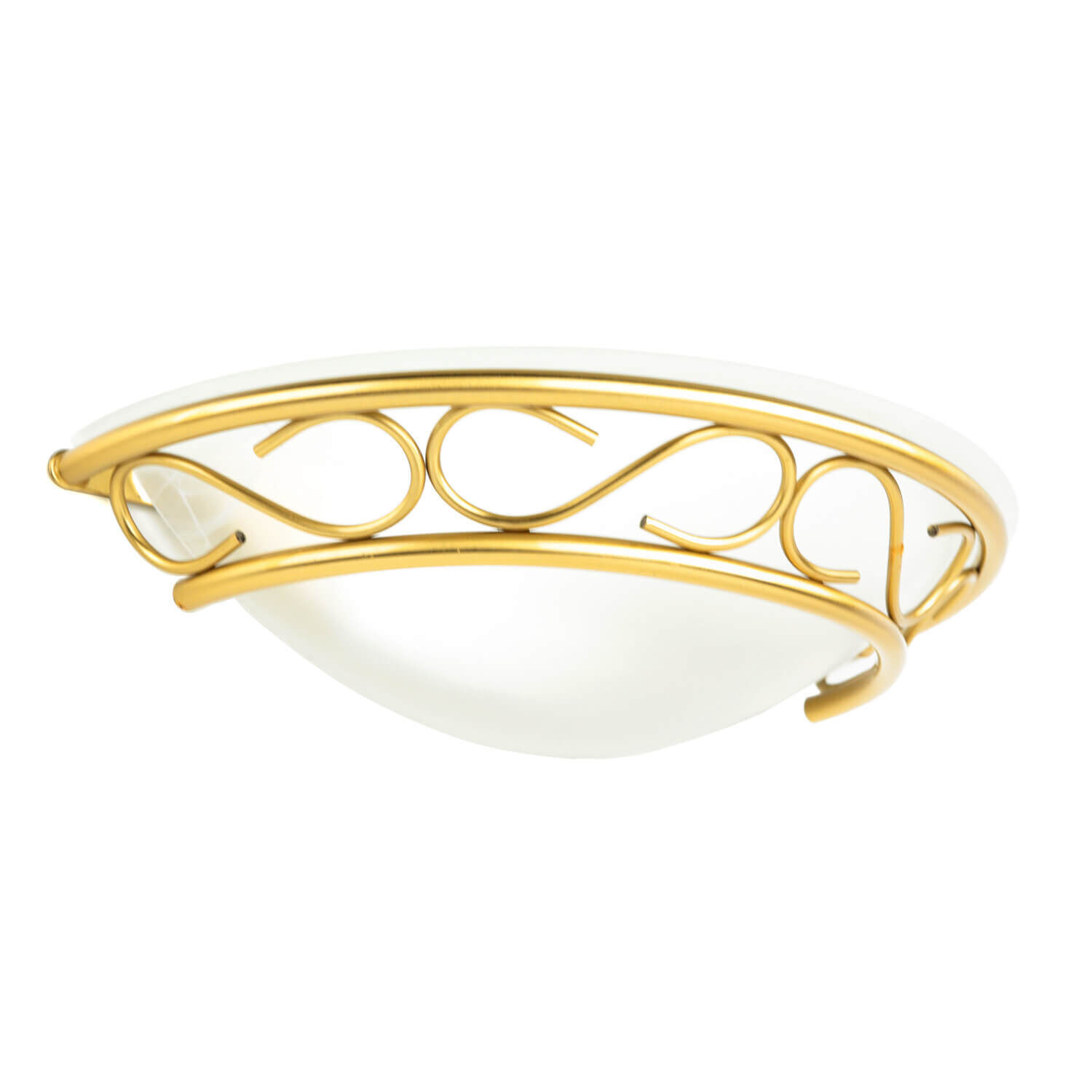 Wandleuchte Glas Schirm in Weiß Messing Deckenleuchte