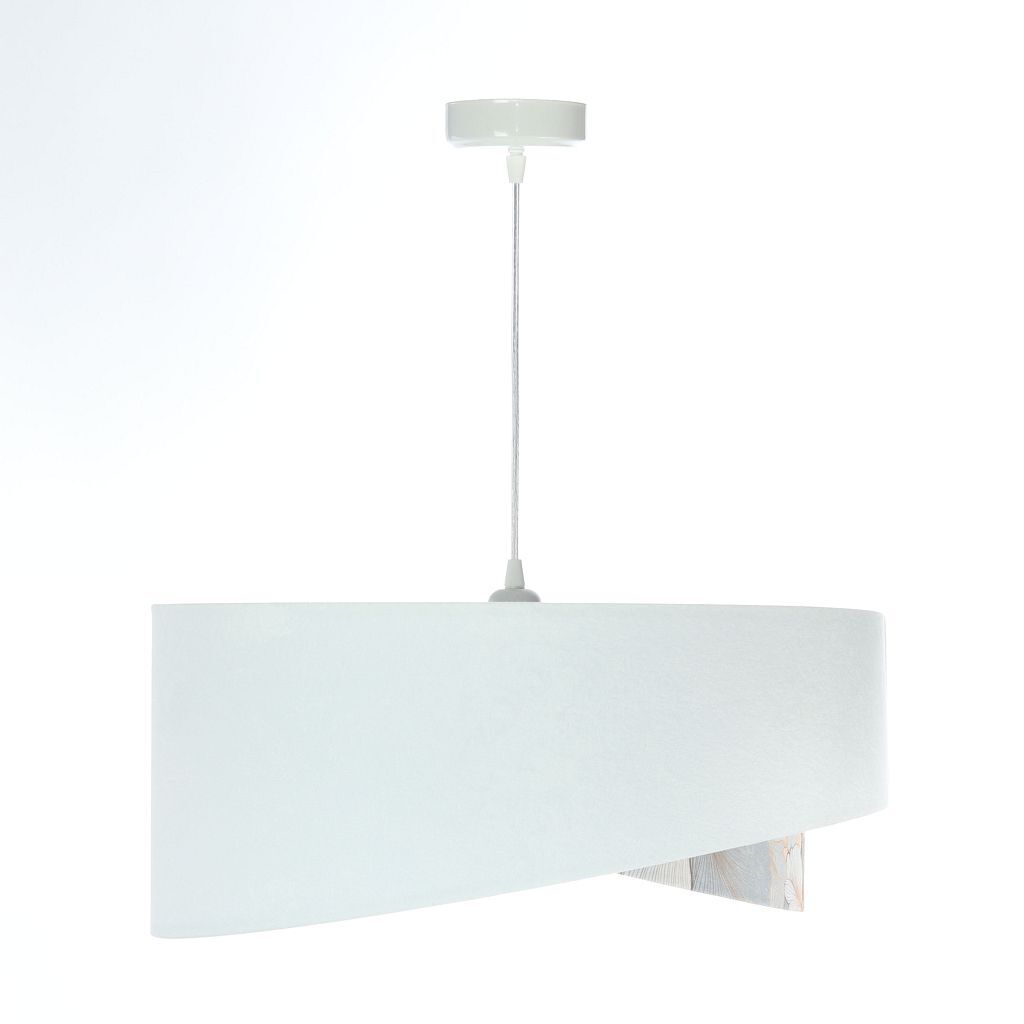 Hängelampe Weiß Creme rund Ø 50 cm E27 Velours Optik Stoff