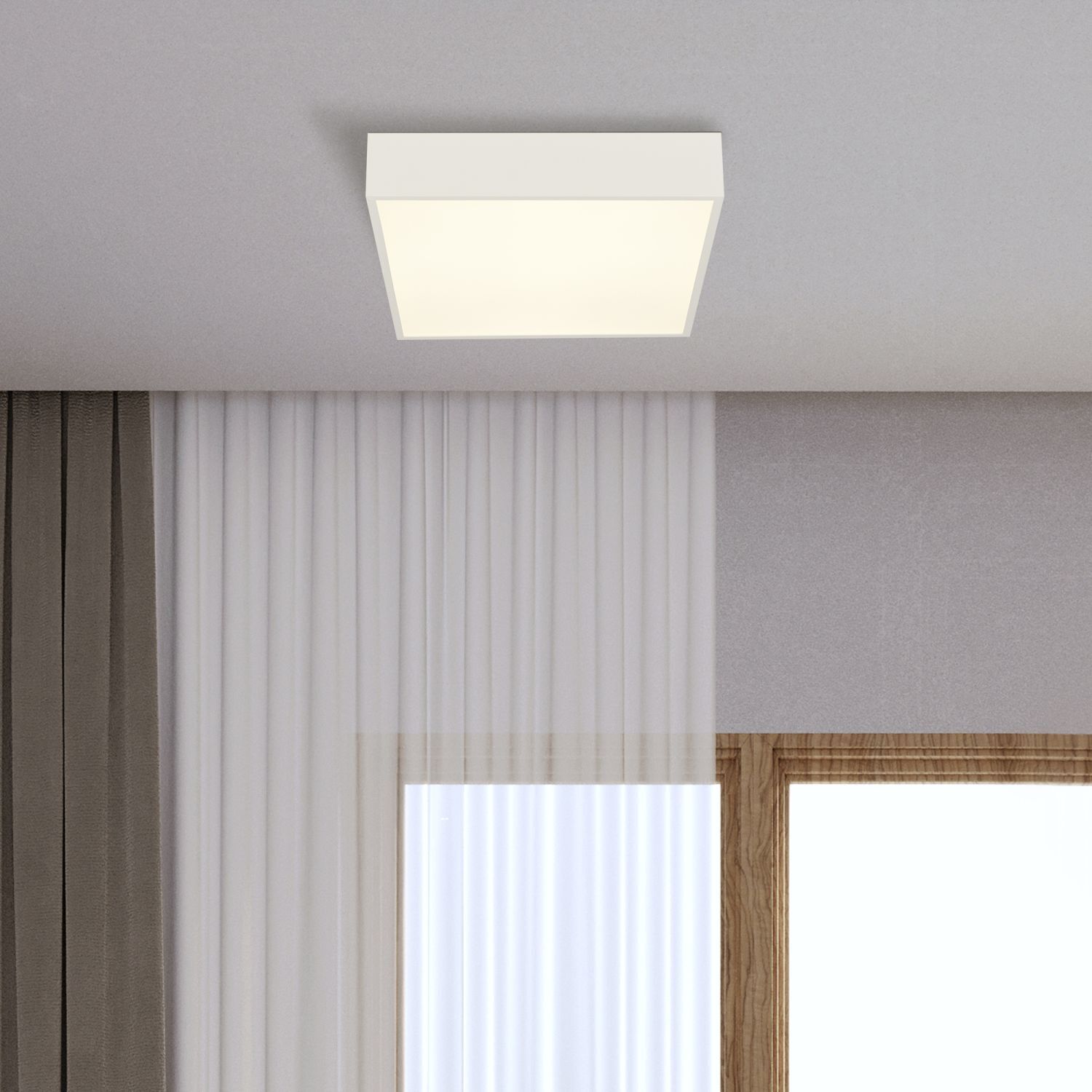 LED Deckenlampe Aluminium 16 W 3000 K IP44 B:30 cm Weiß