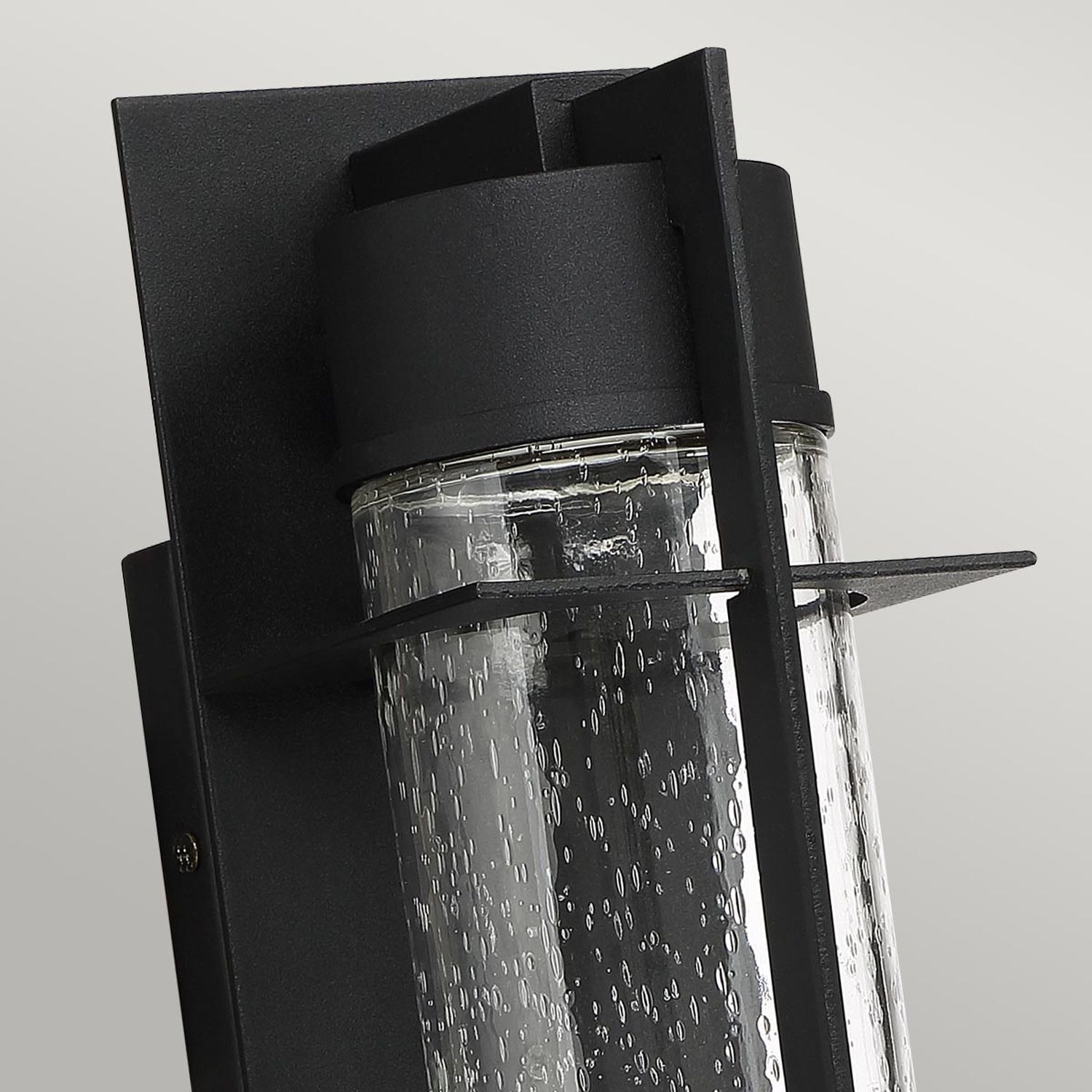 LED Wandlampe außen Alu Glas H: 36,6 cm IP44 Downlight Drinnen