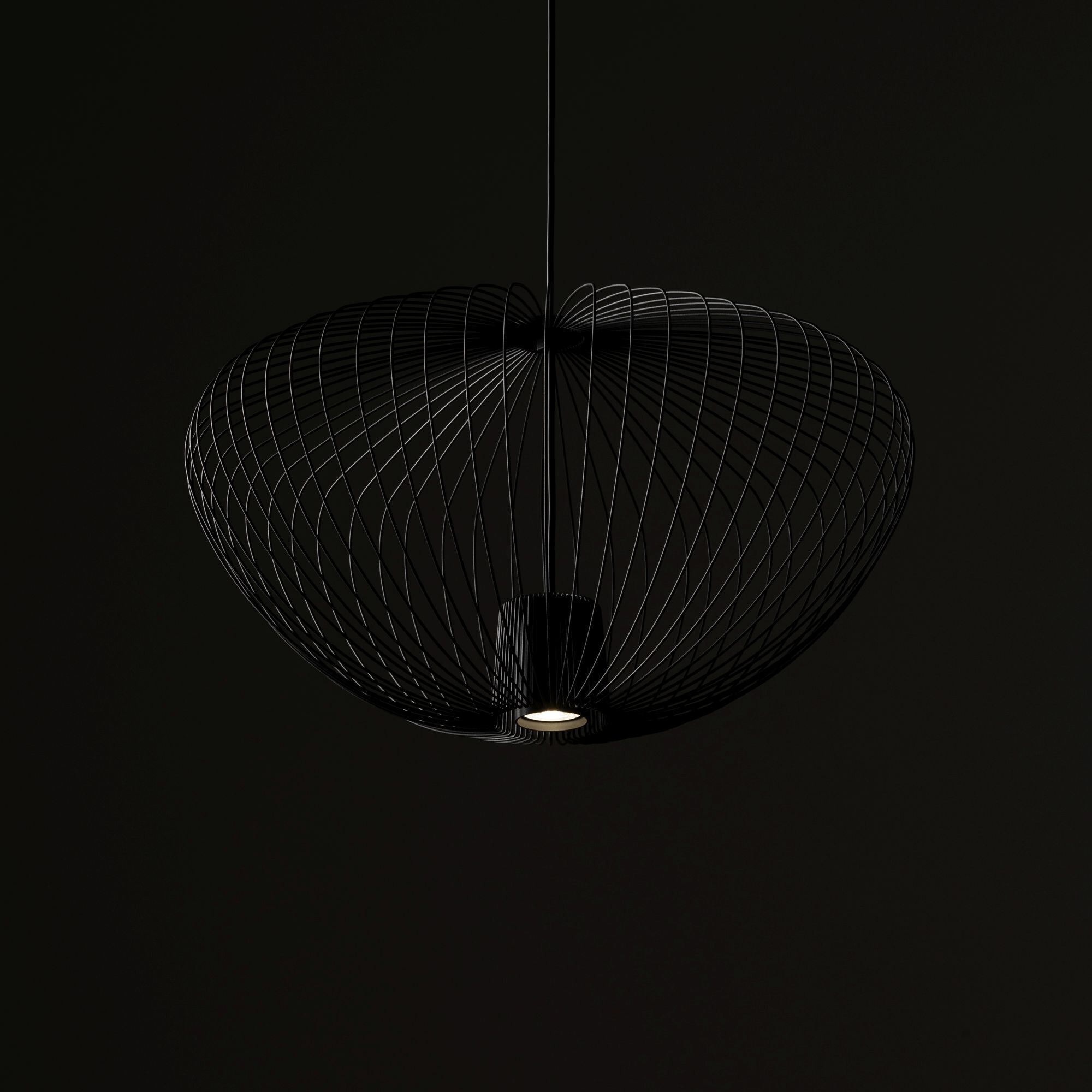 Dekorative Hängelampe Metall B:54,5 cm GU10 Umbra Grau pendant, Drahtrahmen, Lampe, hängend, schwarz