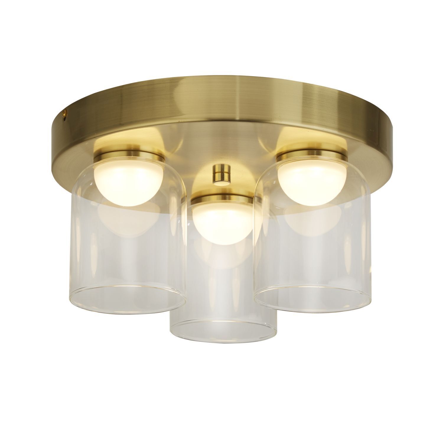 Kleine LED Deckenleuchte Glas Metall Ø30 cm IP44 4000 K