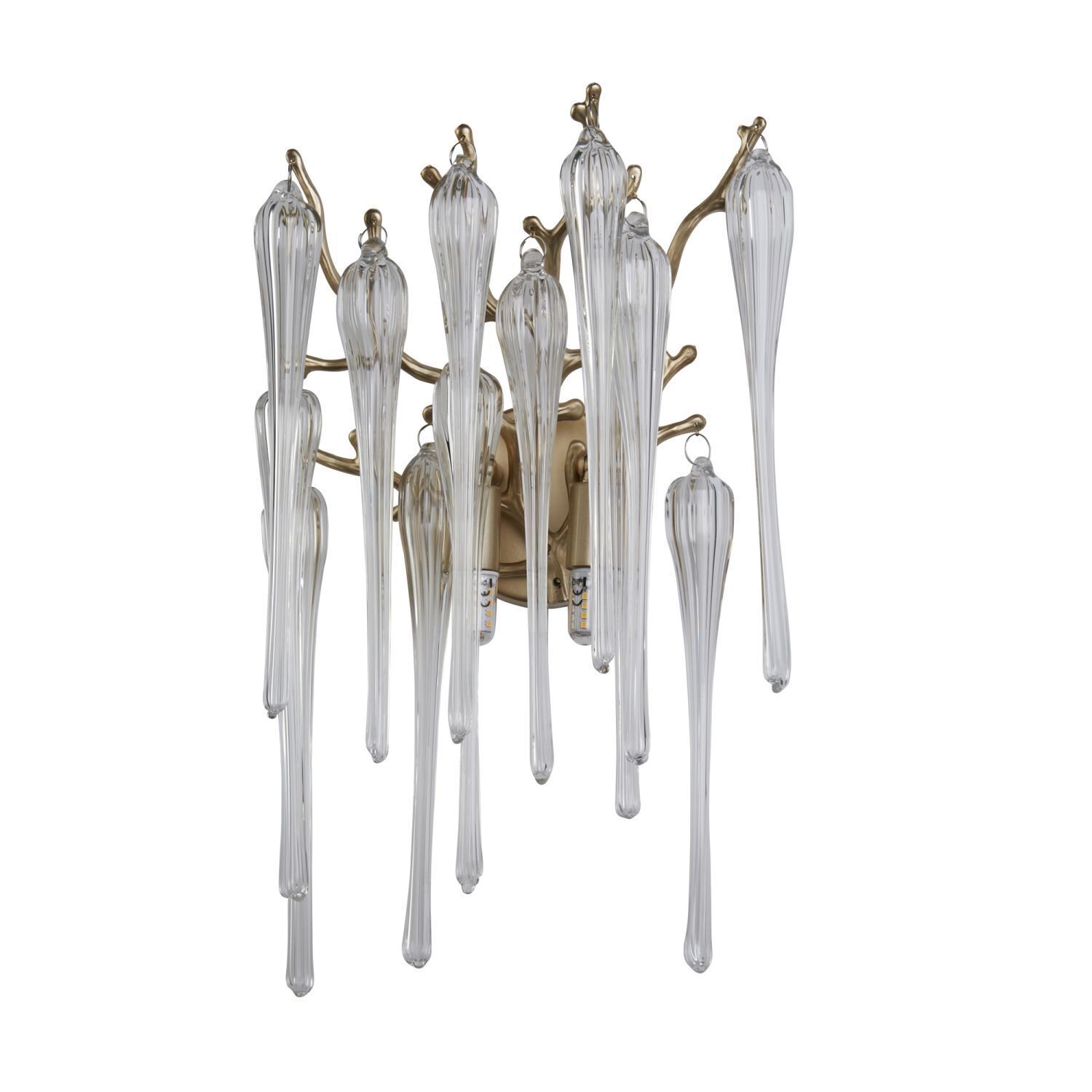 Wandleuchte Glas Metall in Gold H:42 cm G9 2-flammig
