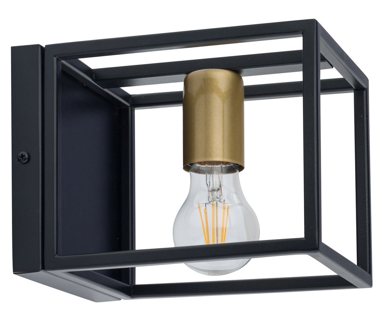 Wandleuchte Innen Schwarz Gold Metall T:21 cm dekorativ
