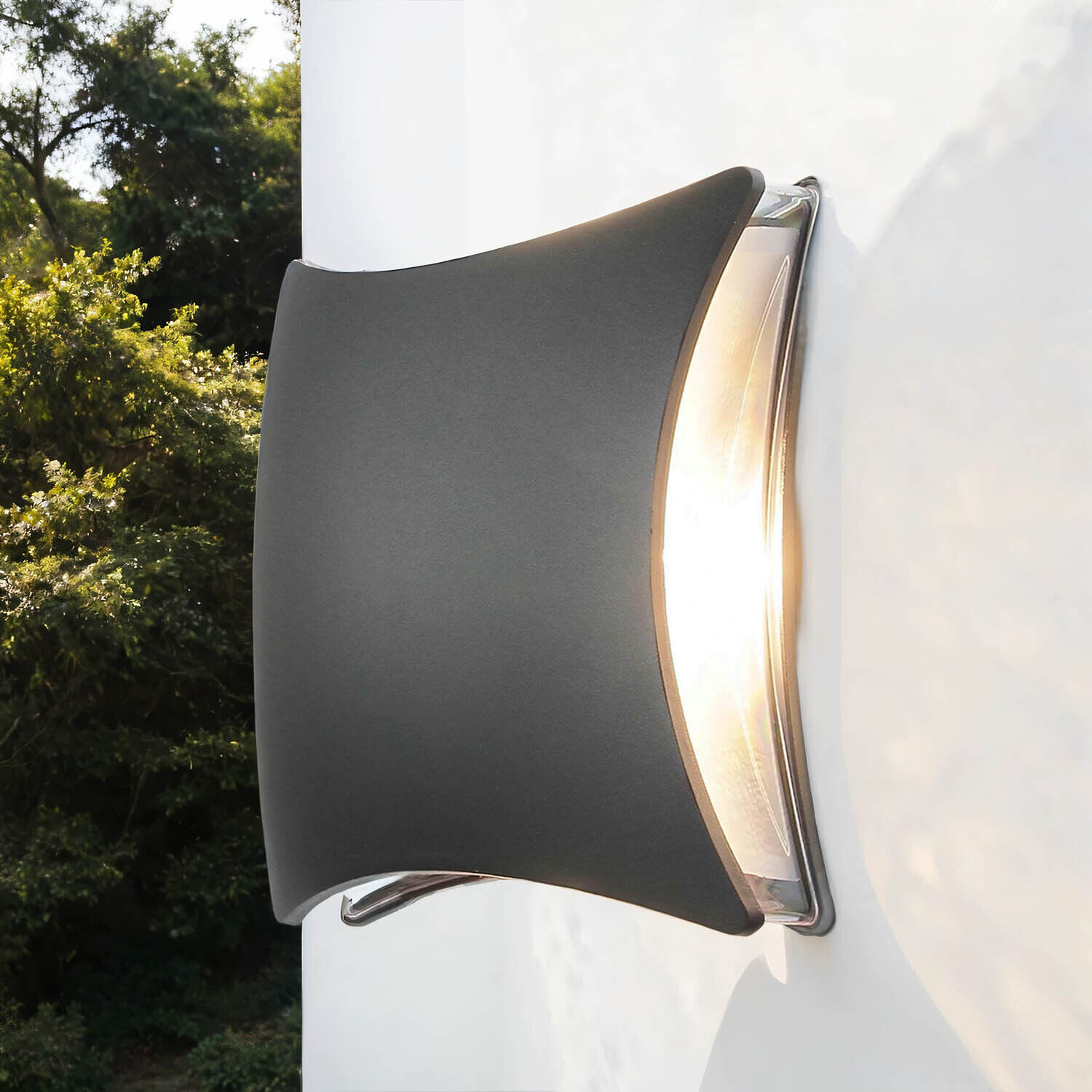 LED Wandlampe außen Schwarz Modern B: 20 cm Lampe