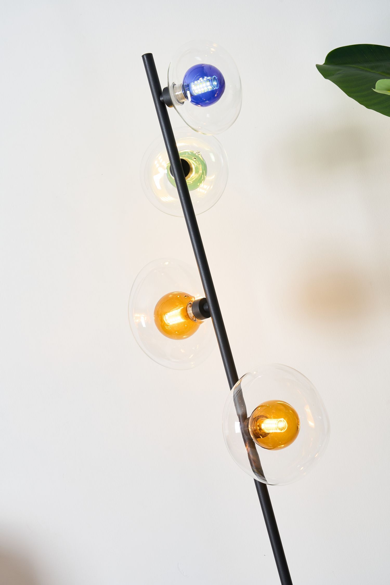 Stehleuchte Glas Grün Blau Bernstein G9 160 cm Modern