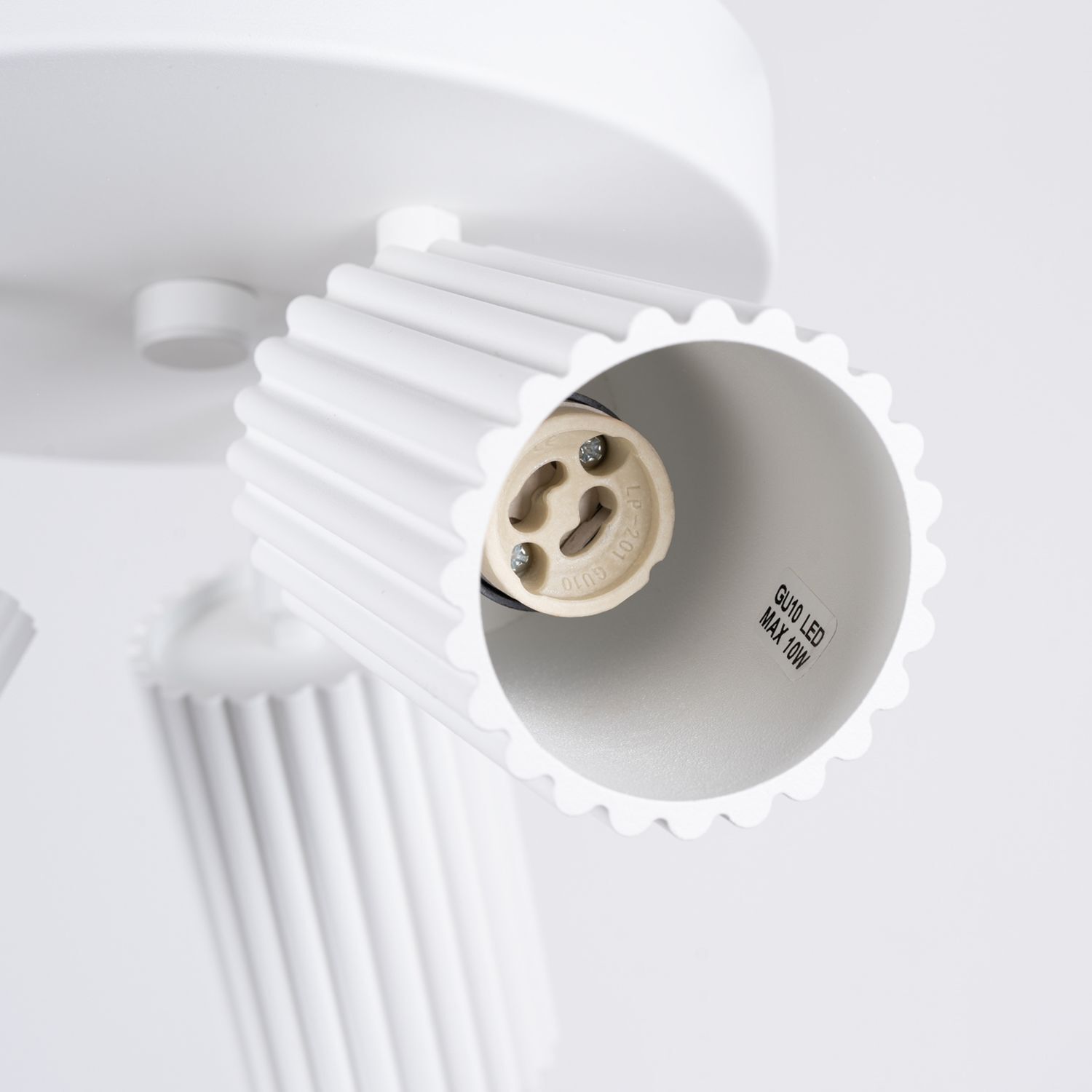 Deckenstrahler 3-flammig GU10 rund Ø 19,5 cm klein Weiß BERTA