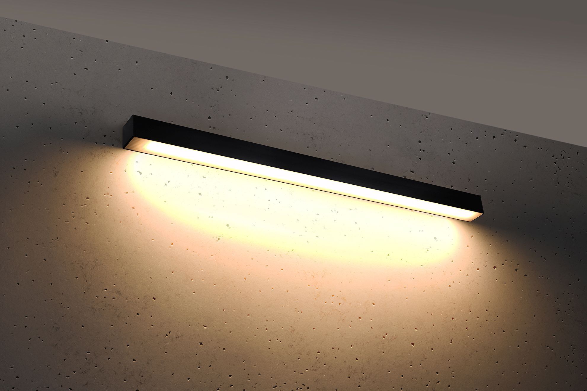 LED Wandleuchte Schwarz Downlight 90 cm länglich 3000 K