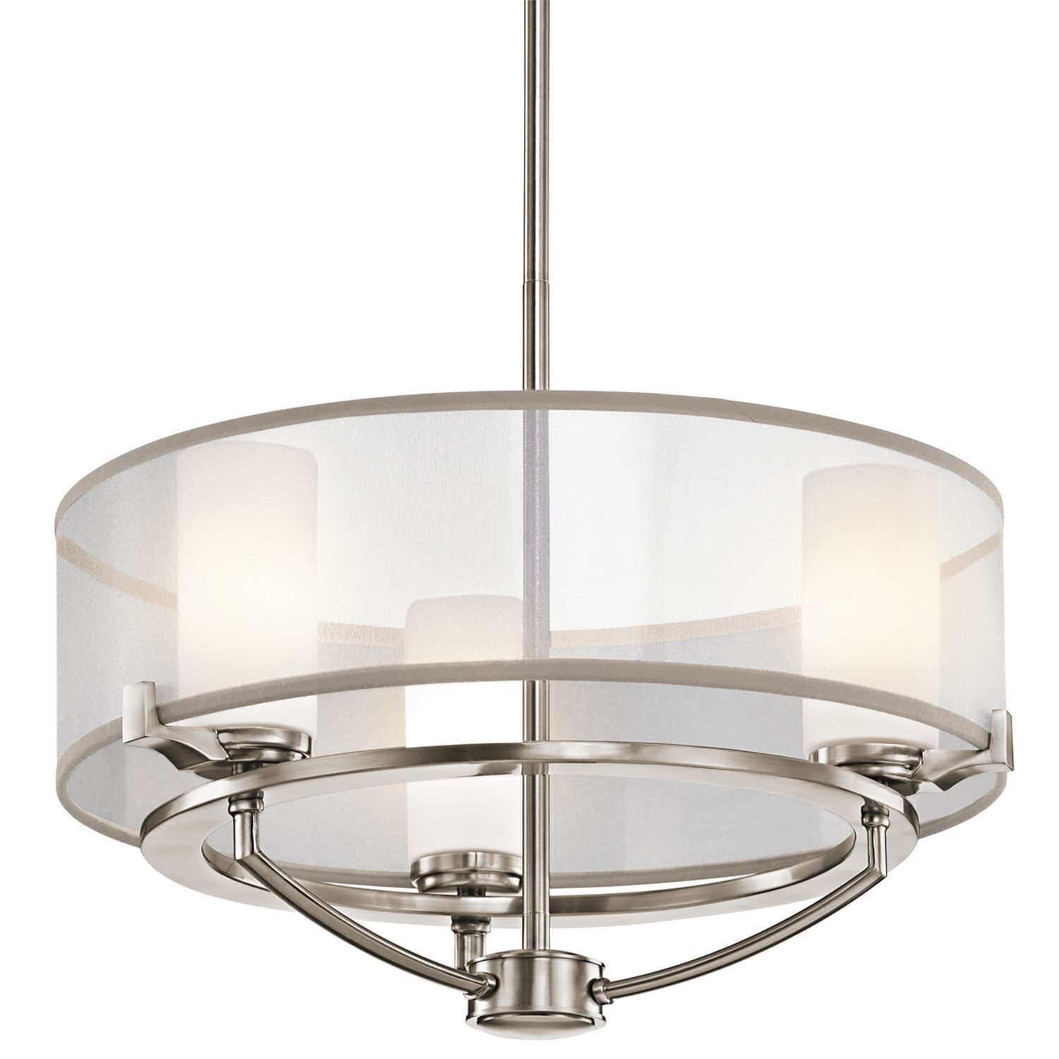 Deckenleuchte HIRA Weiß Metall Organza Ø46cm Lampe