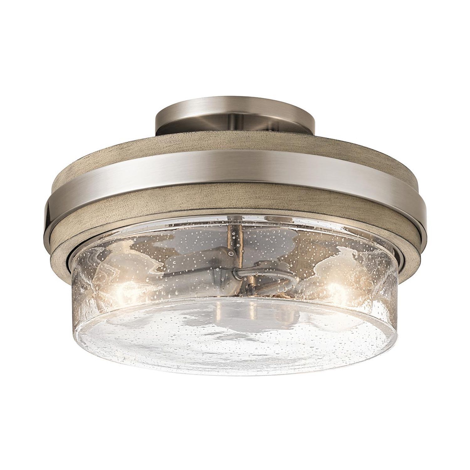 Deckenlampe innen rund D: 30,5 cm Metall Glas 1x E27