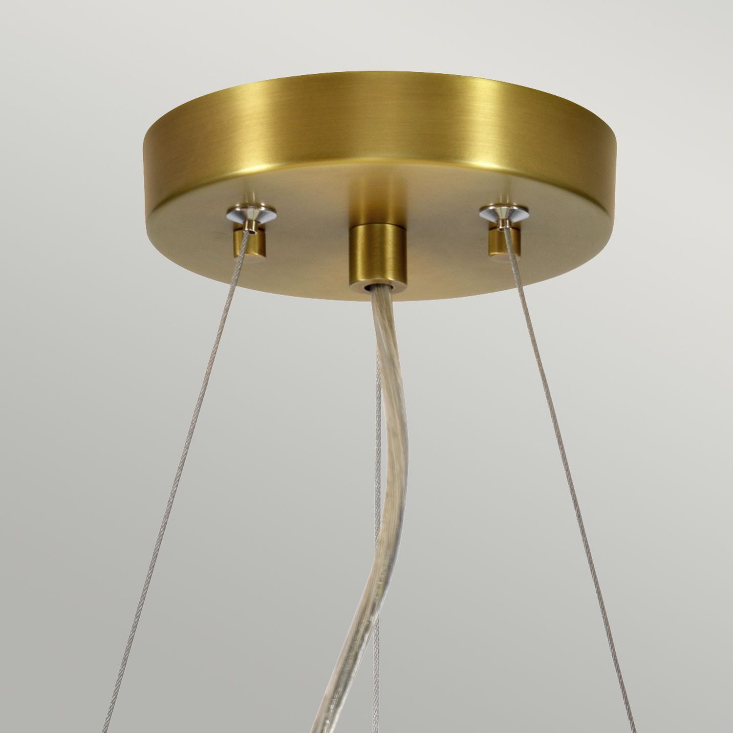 Hängeleuchte Stoff Ø36cm in Creme Messing antik