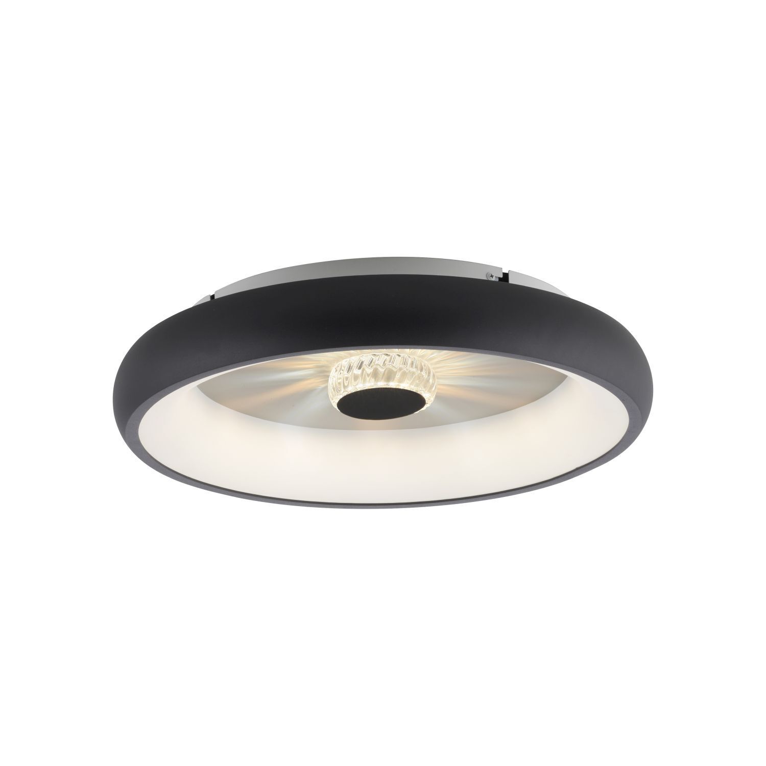 Dimmbare LED Deckenleuchte Kristalleffekt 29 W Schwarz