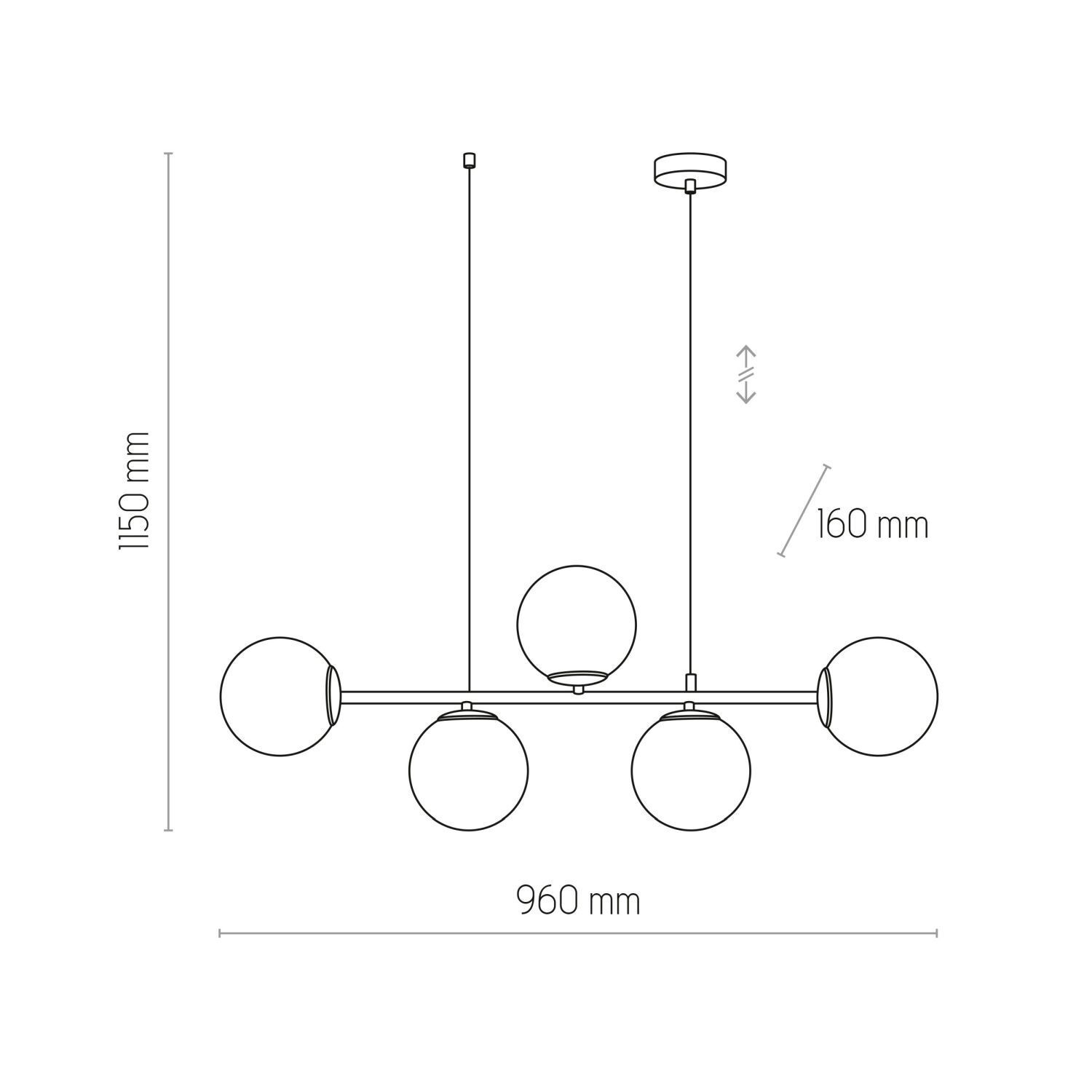 Moderne Hängelampe Glas Metall Schwarz Weiß E27