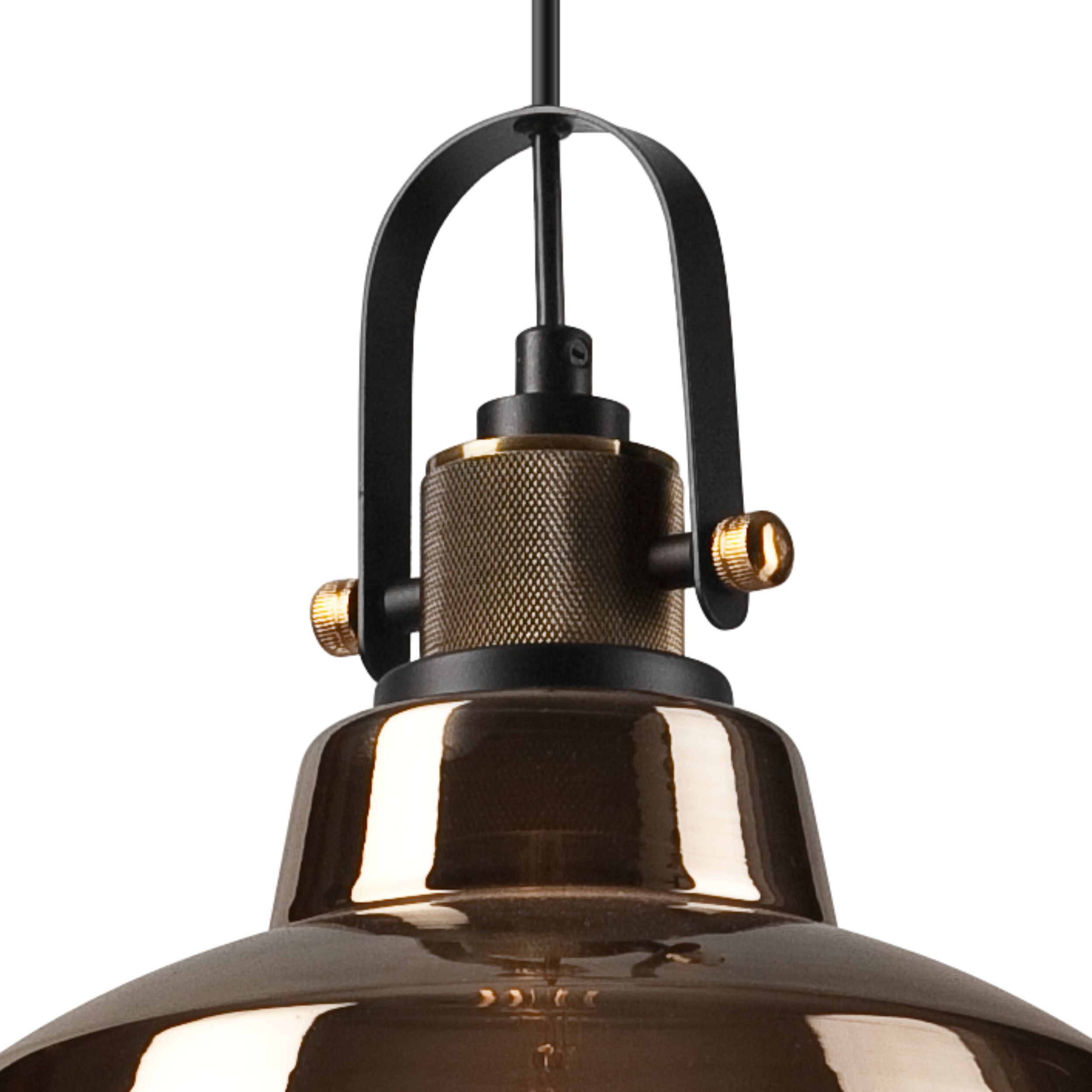 Pendelleuchte Glas Schirm Industrial Vintage E27