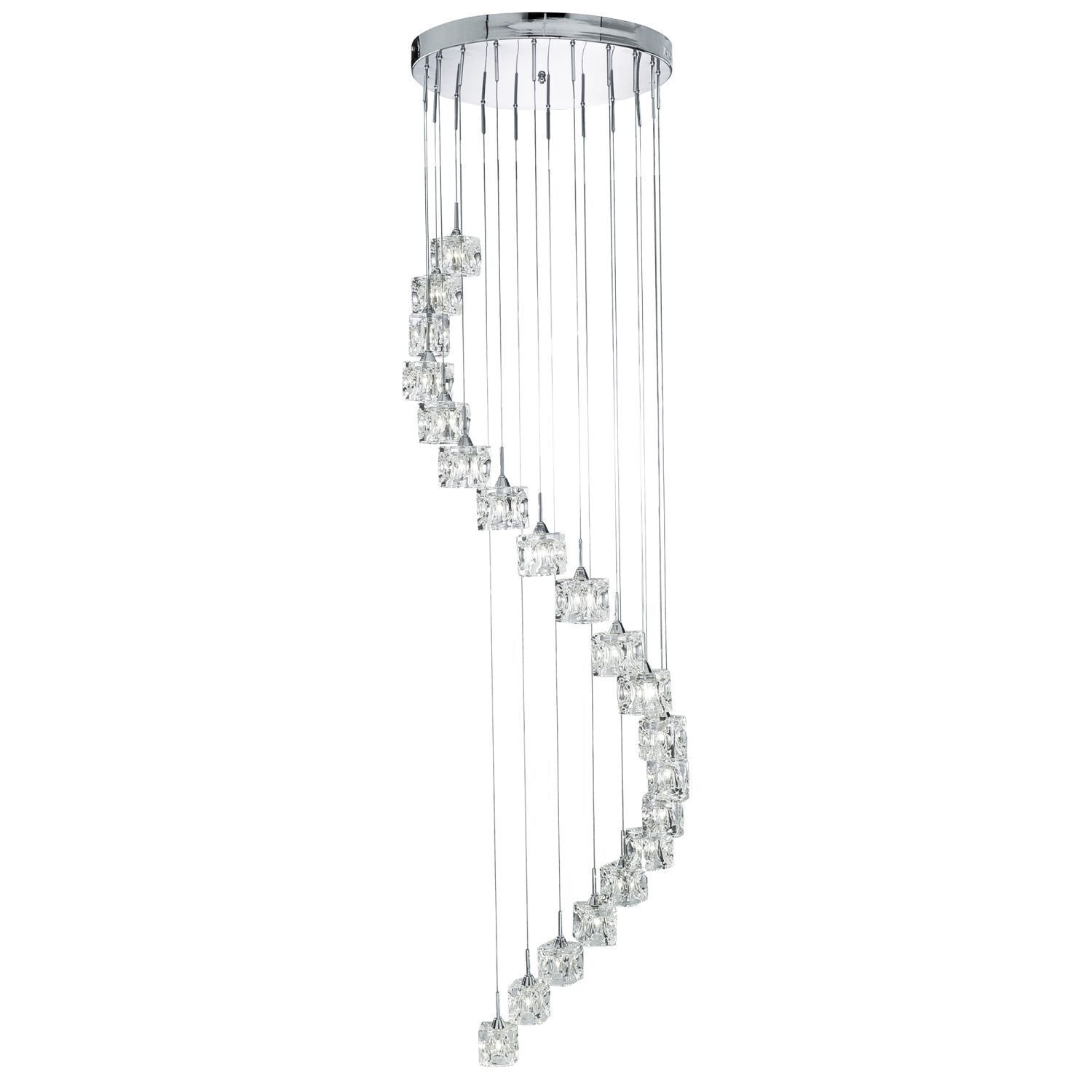 LED Pendelleuchte Glas Metall B:45 cm 3 W 20-flammig