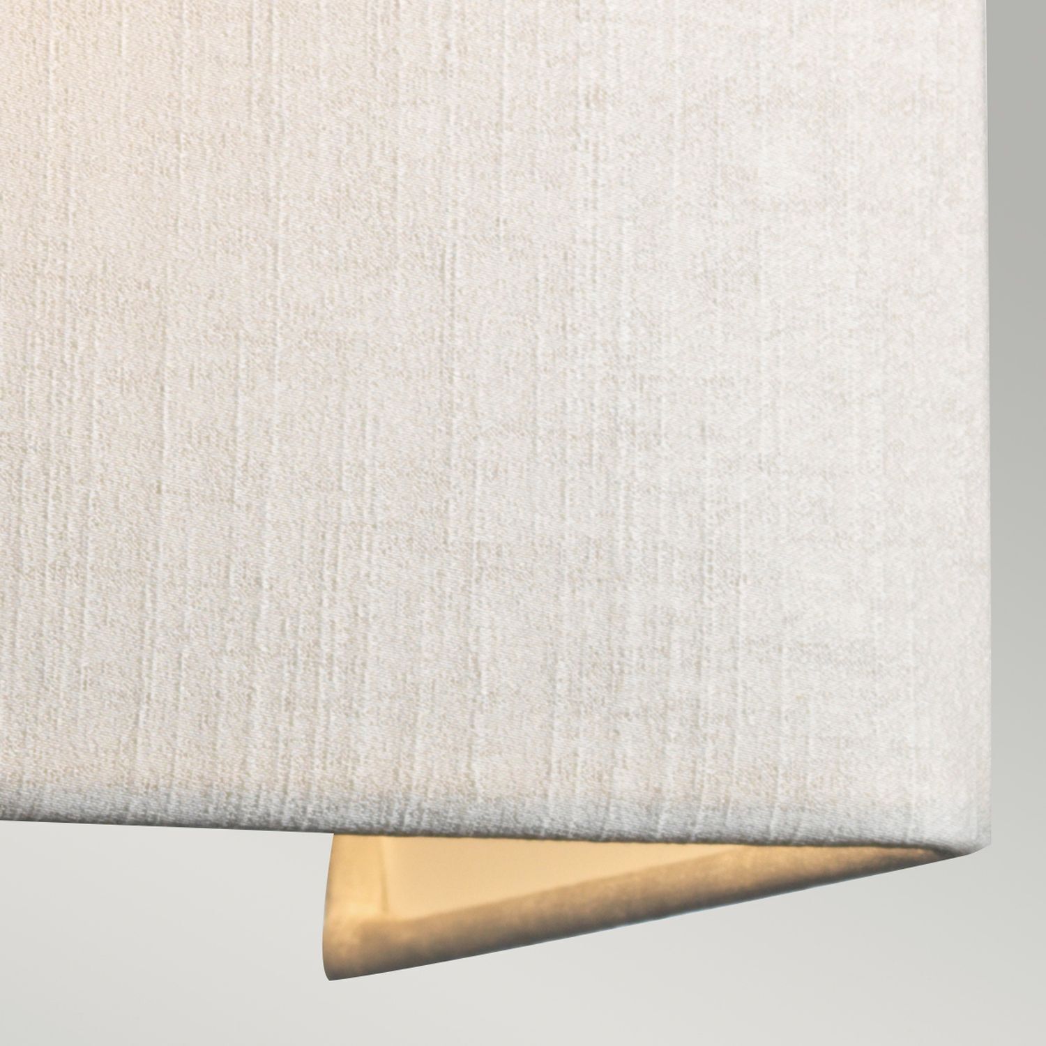 Wandlampe eckig Stoff Up Down E27 Creme Chrom