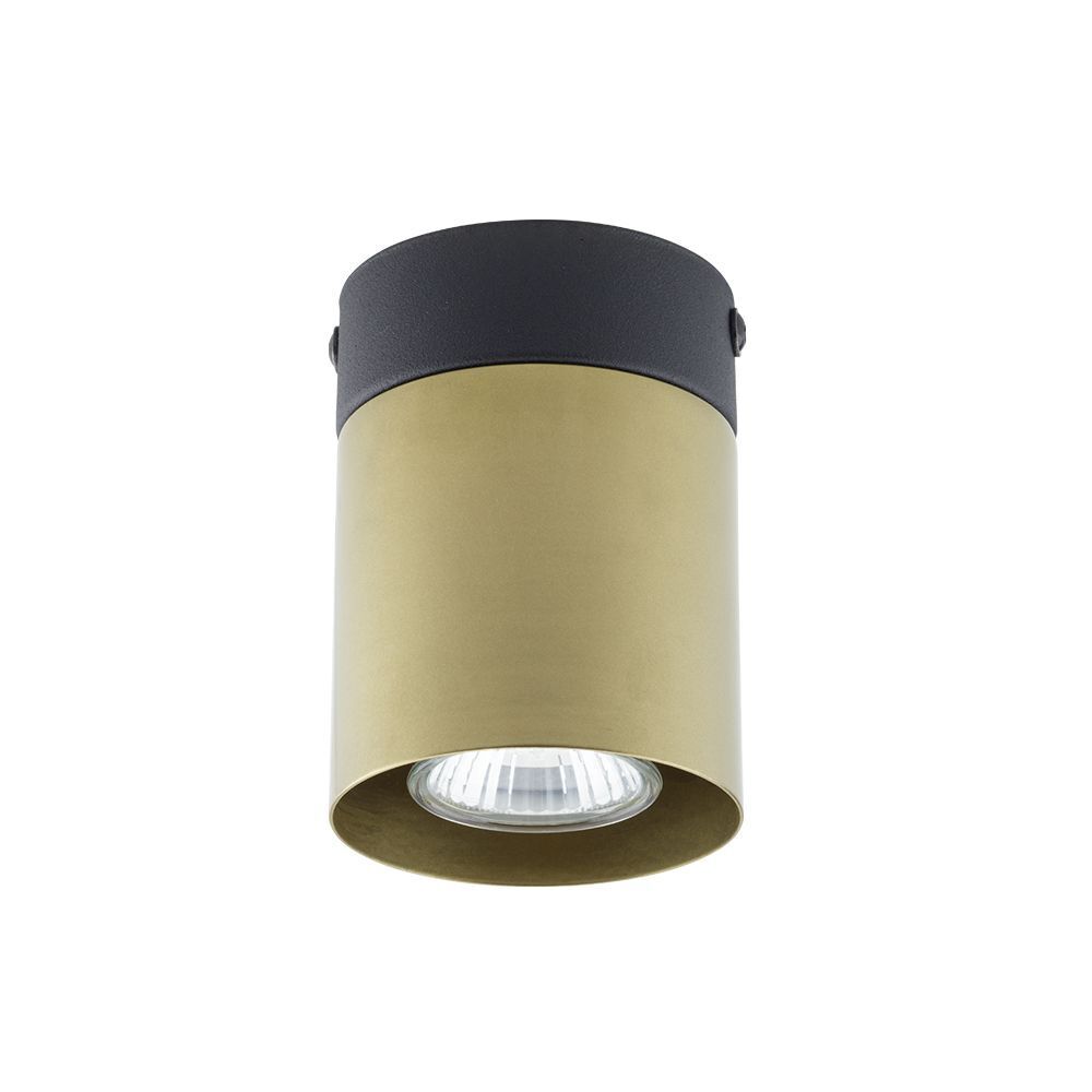 Aufbaustrahler Metall Schwarz Gold Ø8 cm elegant Deckenleuchte