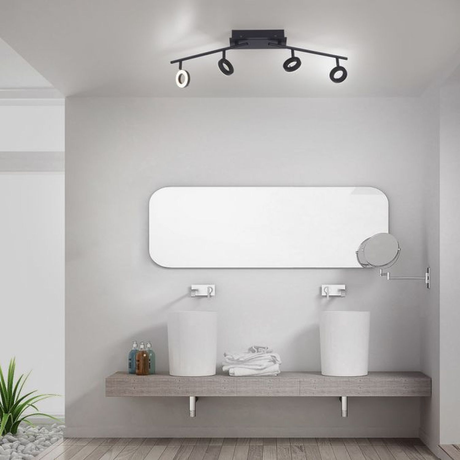 Flexibler LED Deckenstrahler Anthrazit IP44 94 cm 26 W