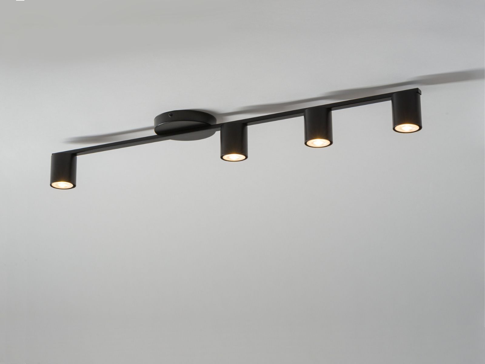 Moderne Deckenleuchte Schwarz Metall GU10 90 cm lang