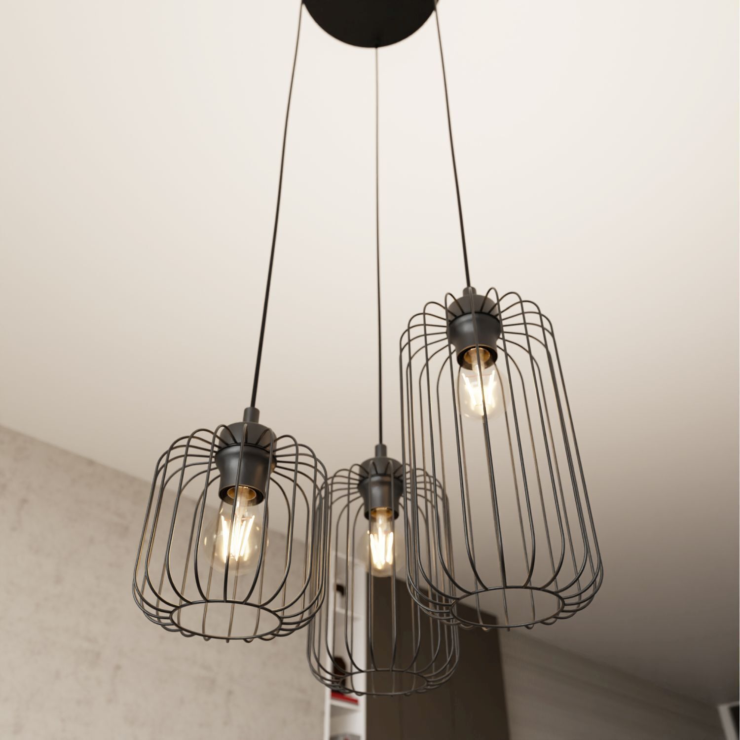 Dekorative Pendelleuchte Metall Schwarz E27 B:30 cm