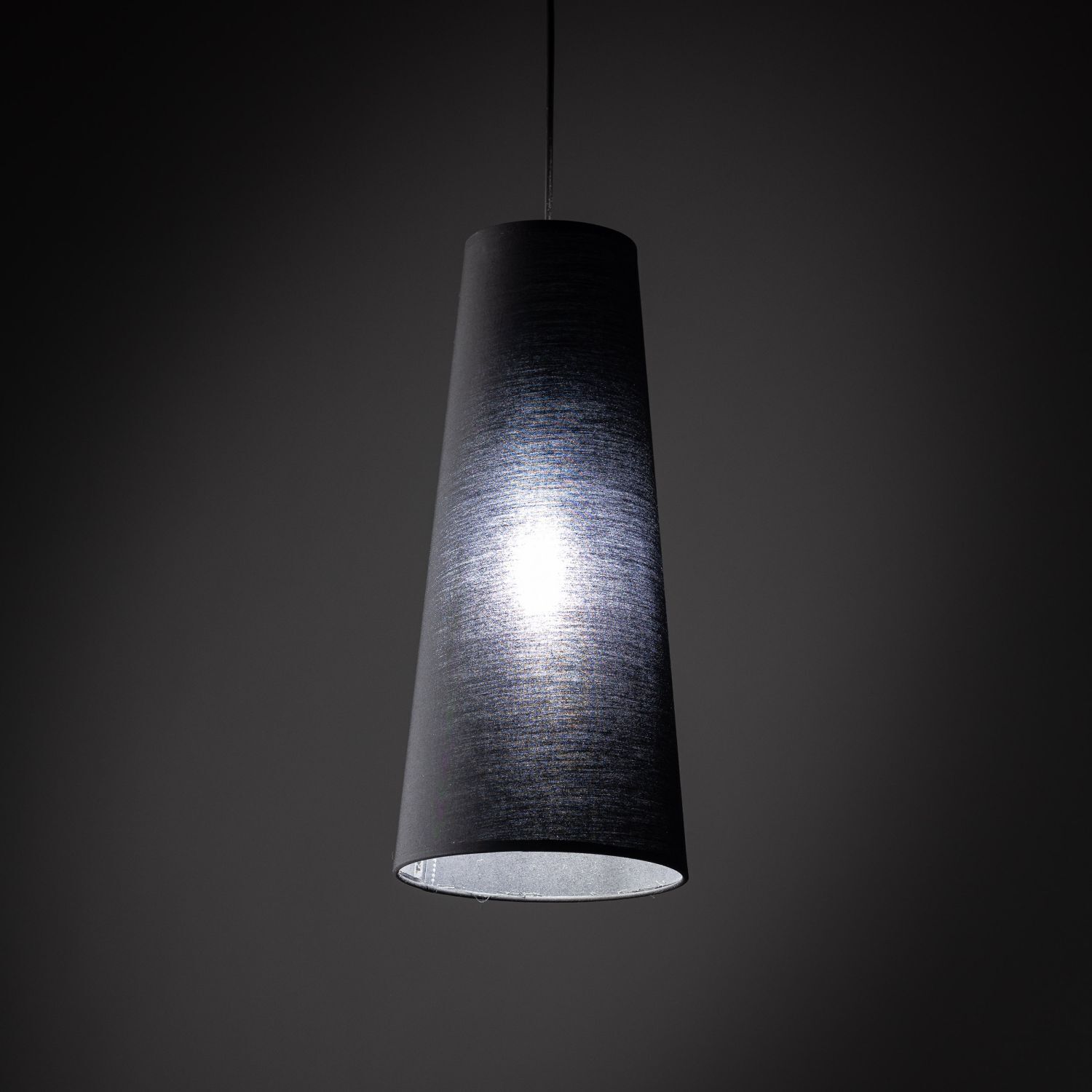 Hängeleuchte Schwarz Ø 20 cm H: max. 180 cm Stoff E27 Lampe, Lampenschirm, Beleuchtung, Leuchter