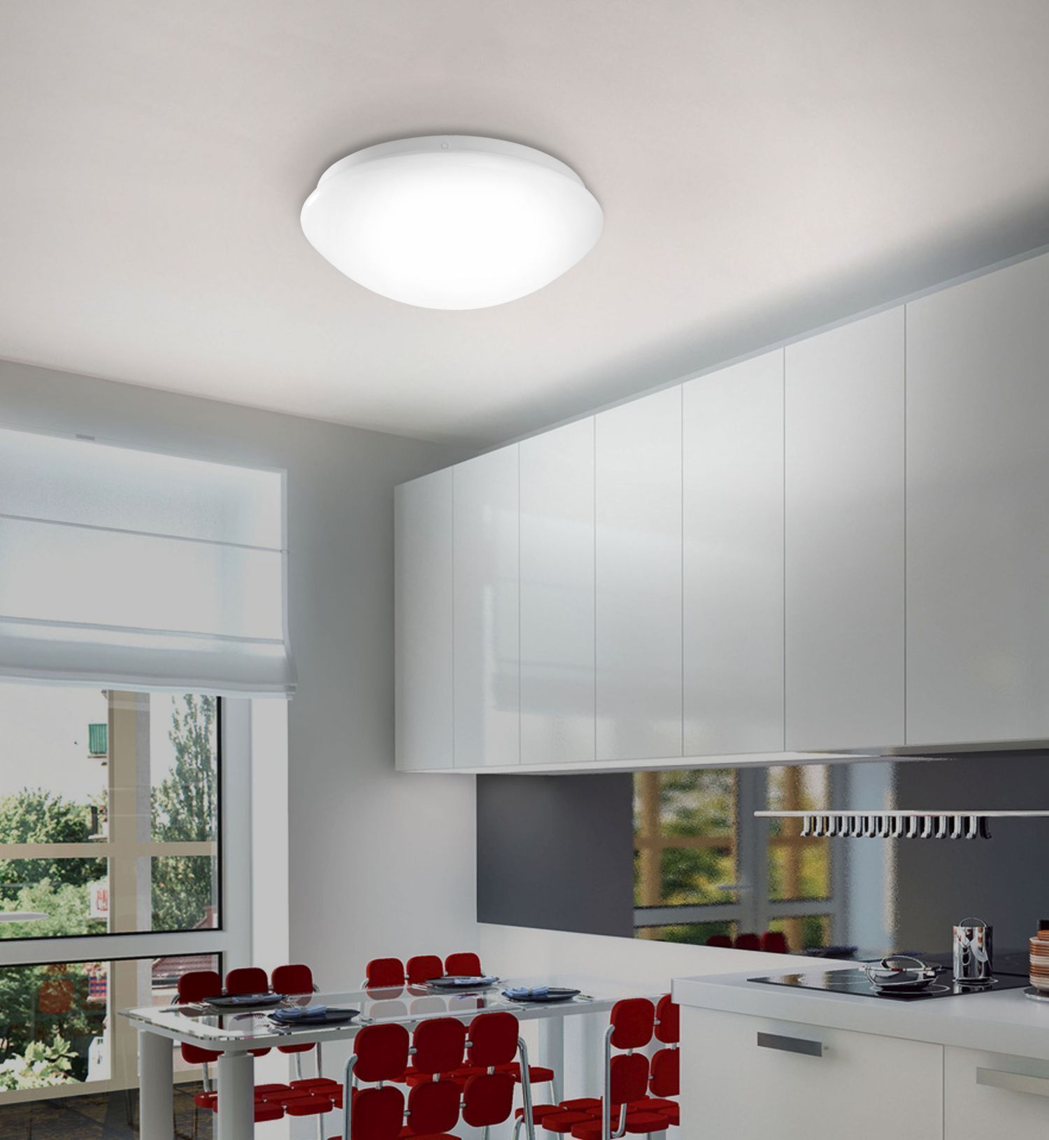 Blendarme LED Deckenlampe Weiß Ø24,5 cm rund 3000 K Drinnen, Innenarchitektur, Deckenleuchte, Küche