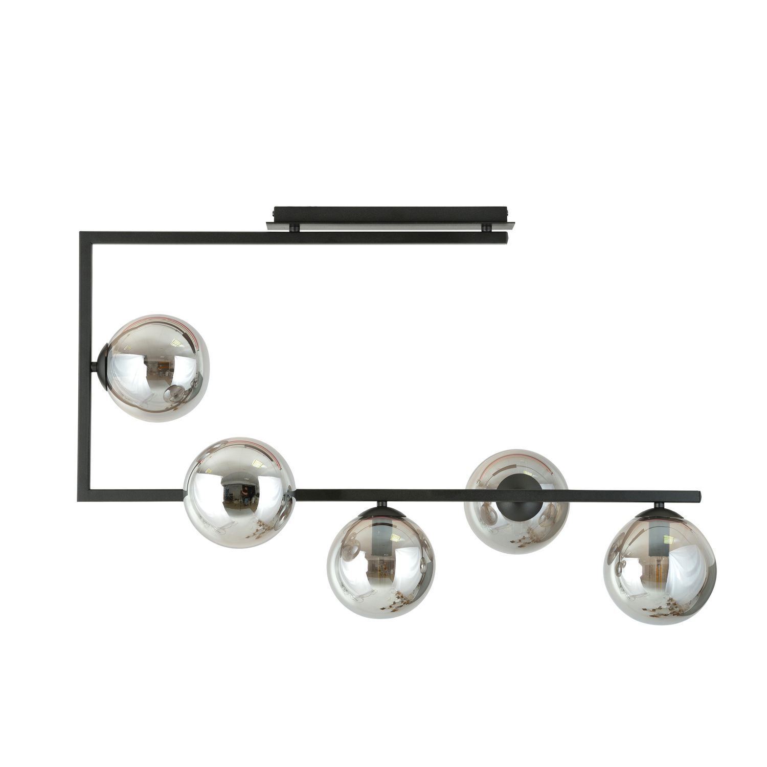 Deckenleuchte Rauchglas Metall 83 cm lang H: 55 cm groß