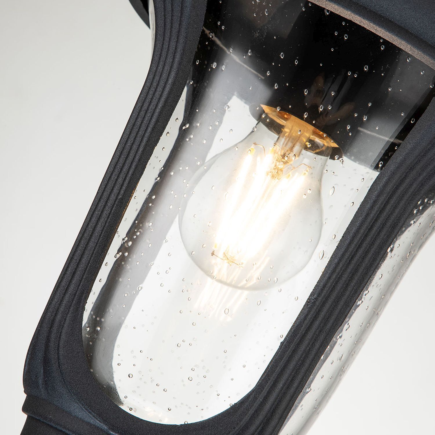 Pendelleuchte außen IP44 B: 23,5 cm Schwarz Vintage Licht, Glühbirne