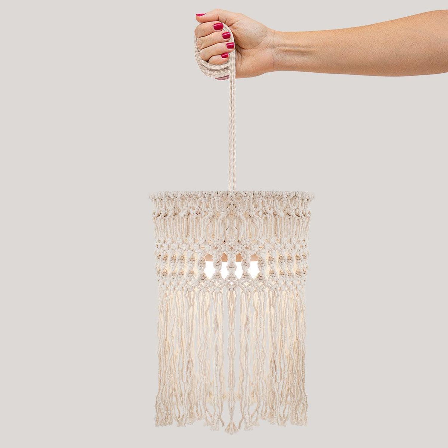 Pendelleuchte außen kabellos LED Akku IP54 Ø 30cm Beige 2700K