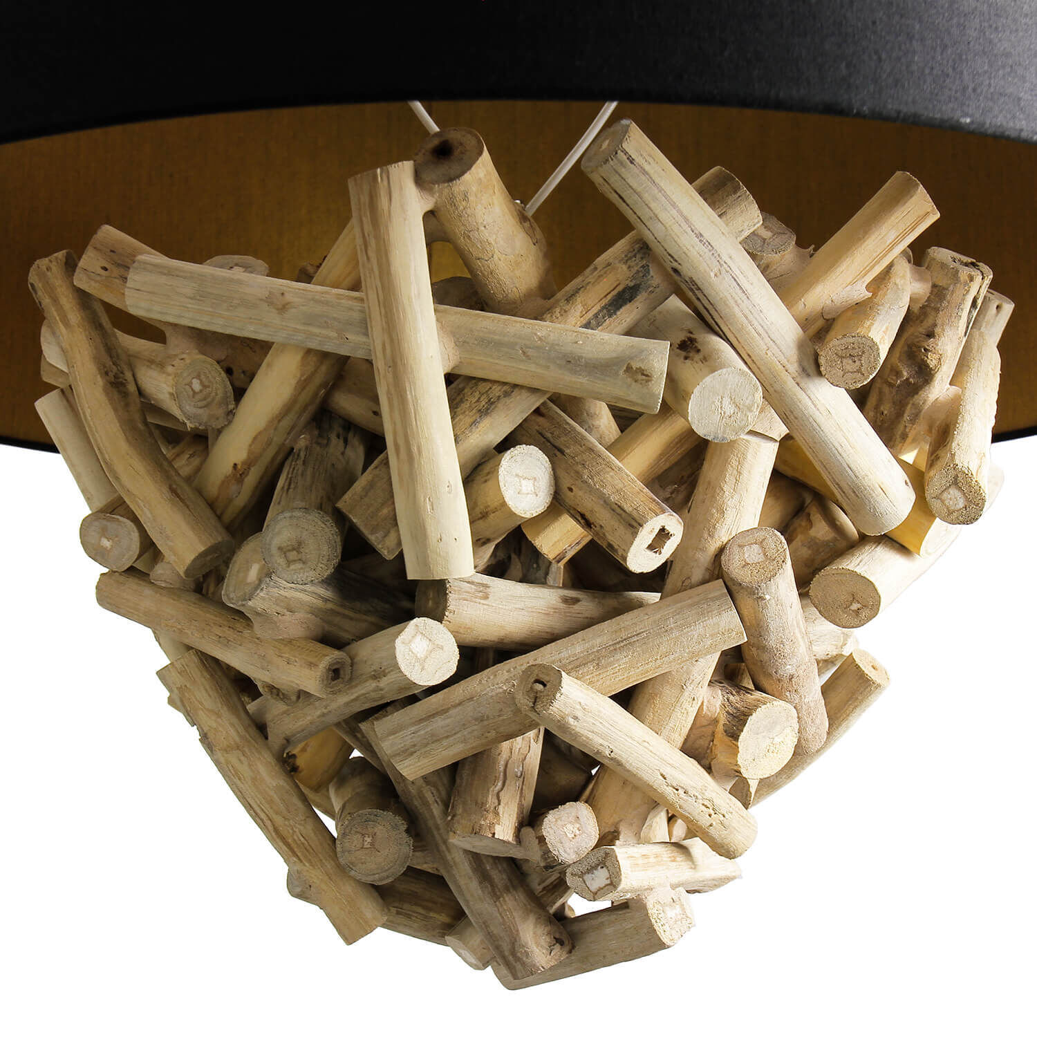 Pendelleuchte Treibholz Stoff Handarbeit Unikat PATTANI Holz, Treibholz