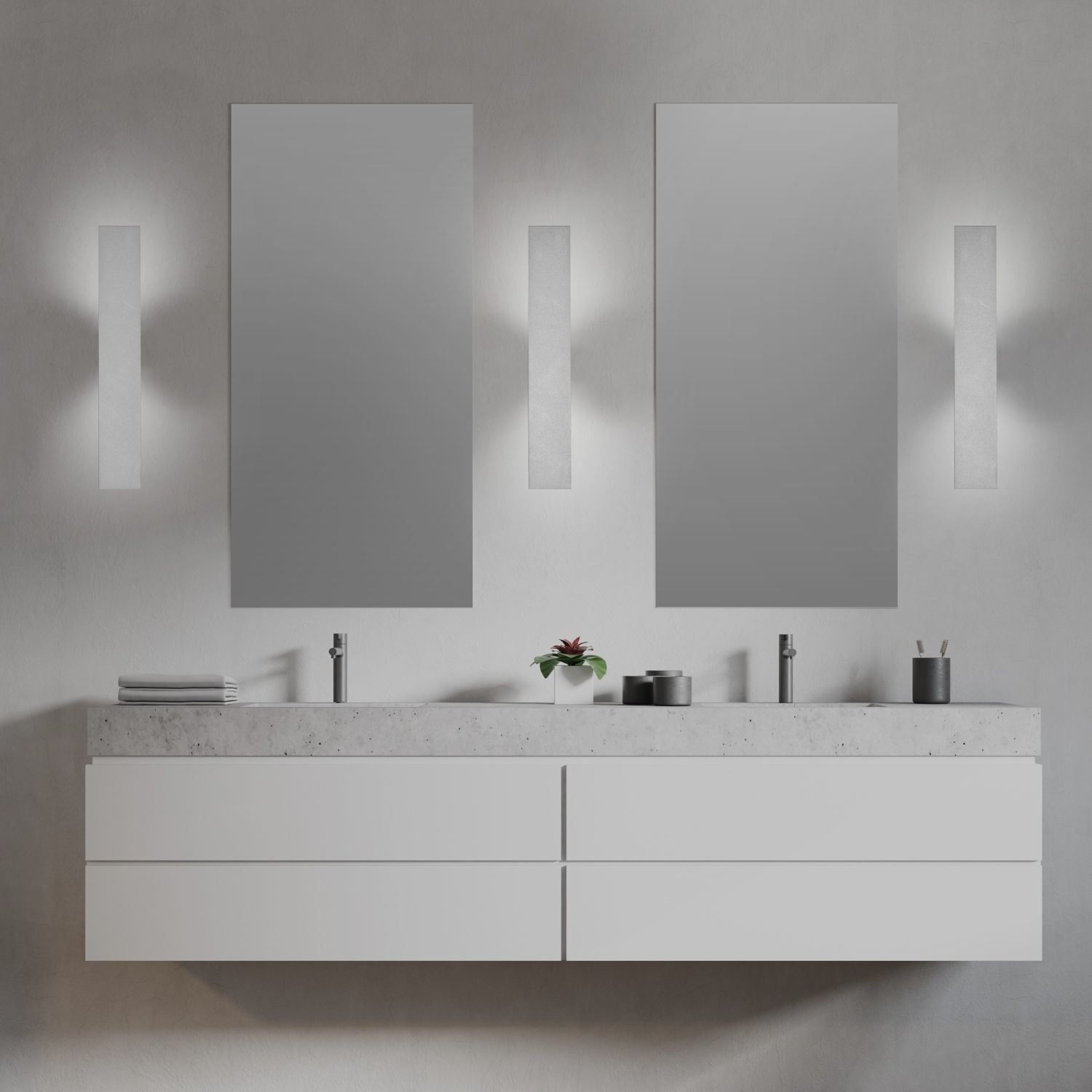 Wandleuchte Weiß Metall flach 50 cm lang indirektes Licht