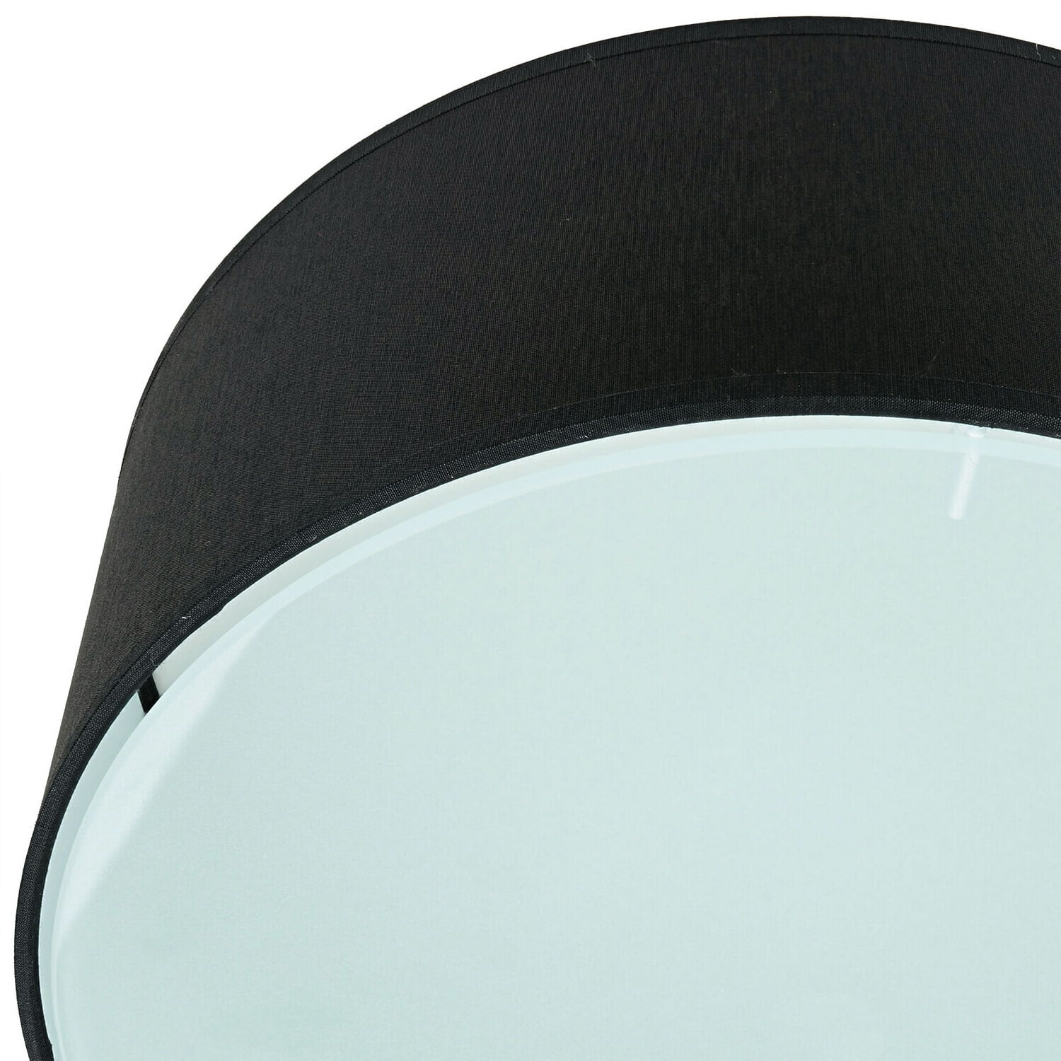 Runde Deckenlampe Schwarz Ø 30 cm blendarm Stoff Glas