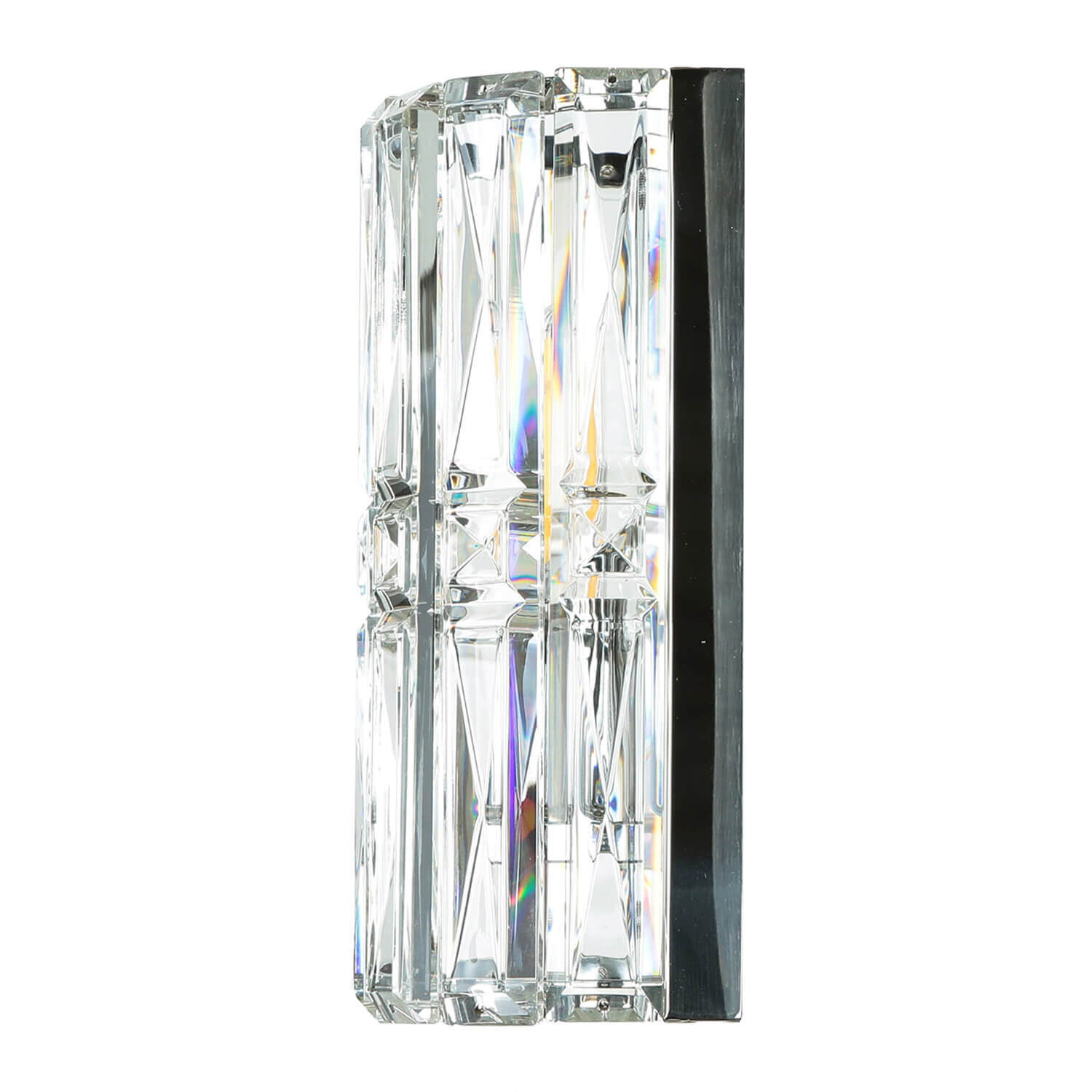 Wandlampe Metall Glas 25 cm hoch Chrom E14 länglich