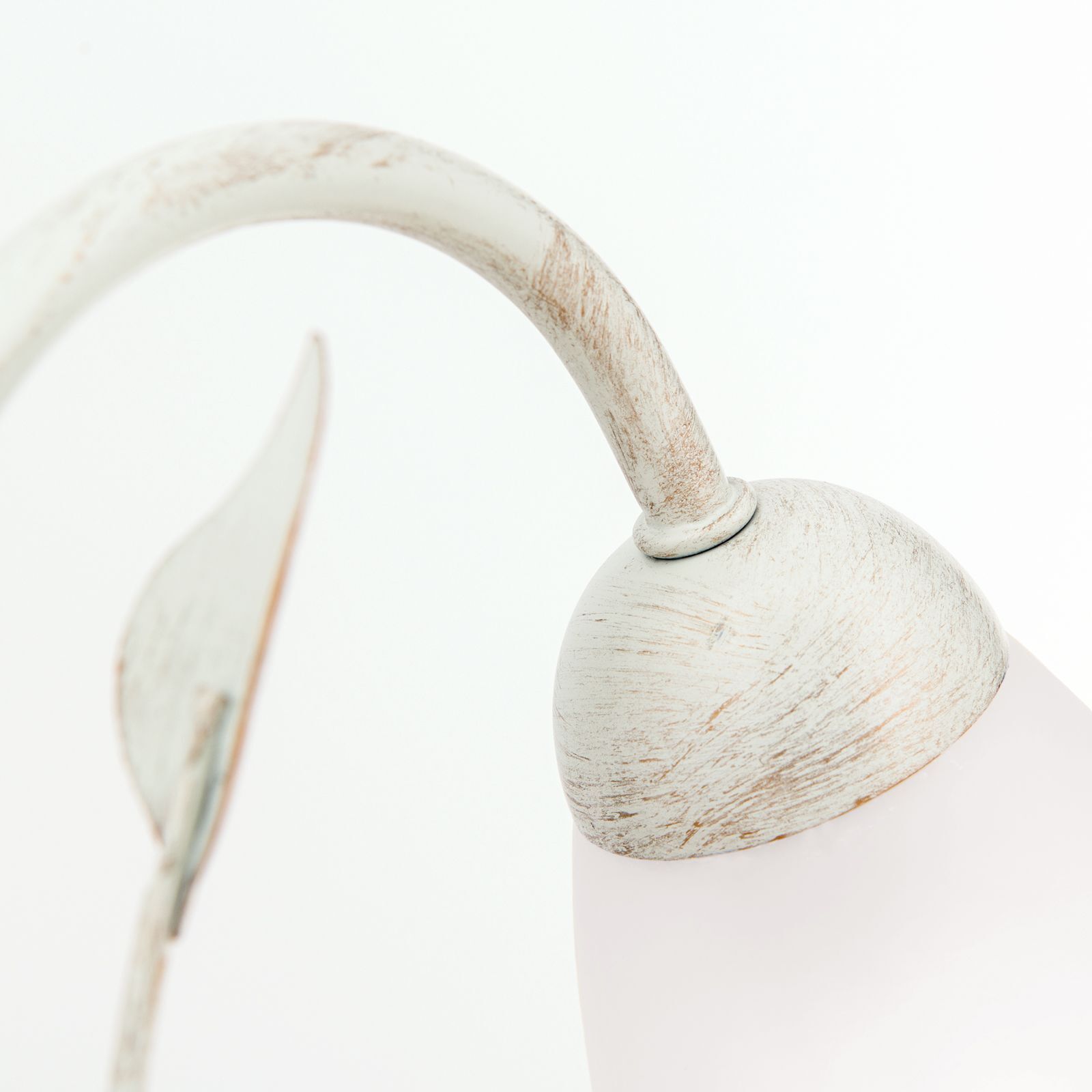 Lampenarm, Metall, Weiß, Schwungarm, Vintage-Look