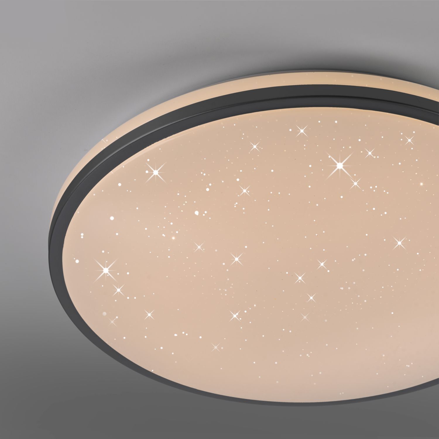 Romantische LED Deckenlampe Nachthimmel Schwarz dimmbar Deckenleuchte, Teller