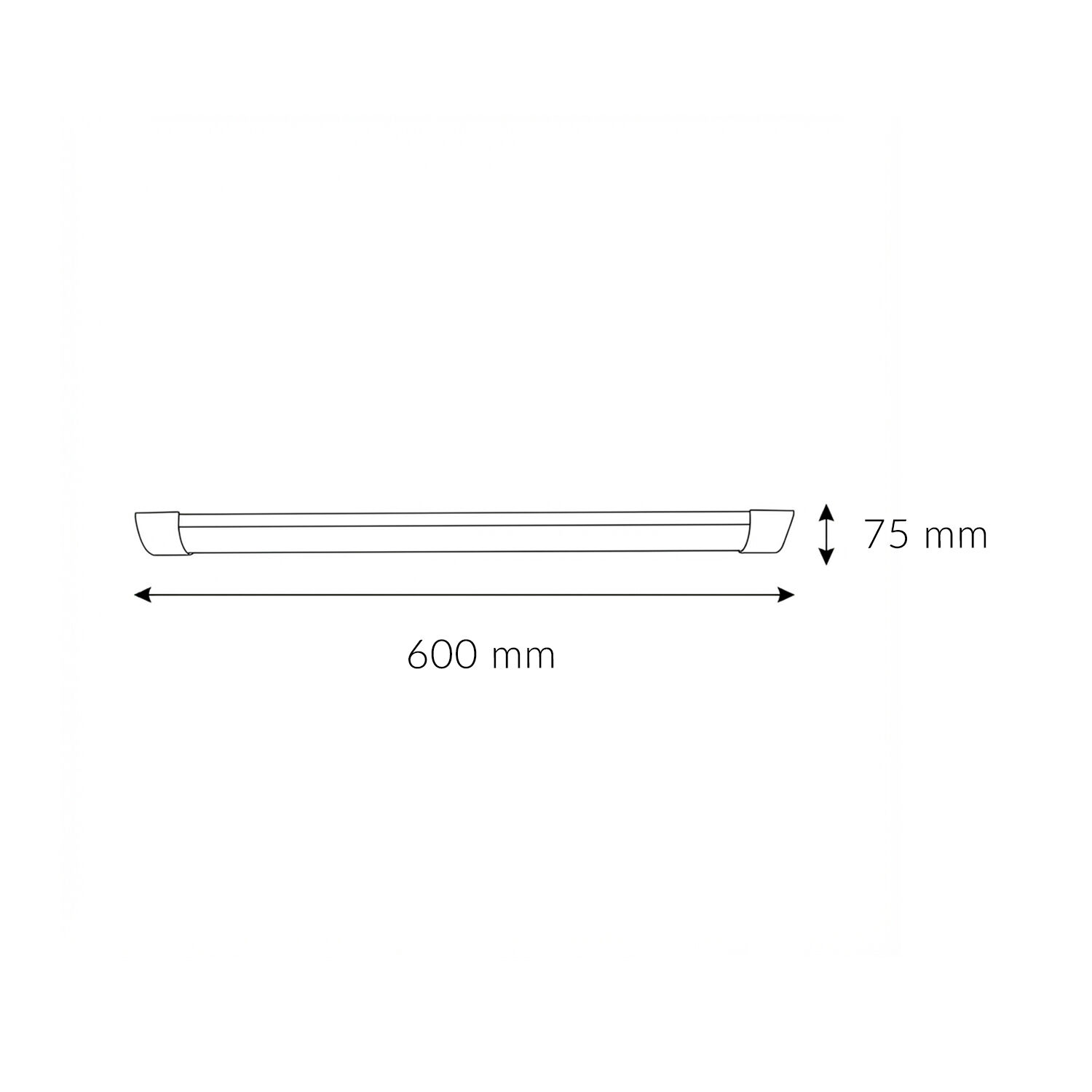 LED Unterbauleuchte mit Schalter B: 60 cm IP42 Weiß 4000 K Beleuchtung, LED, Schiene, 600mm, 75mm