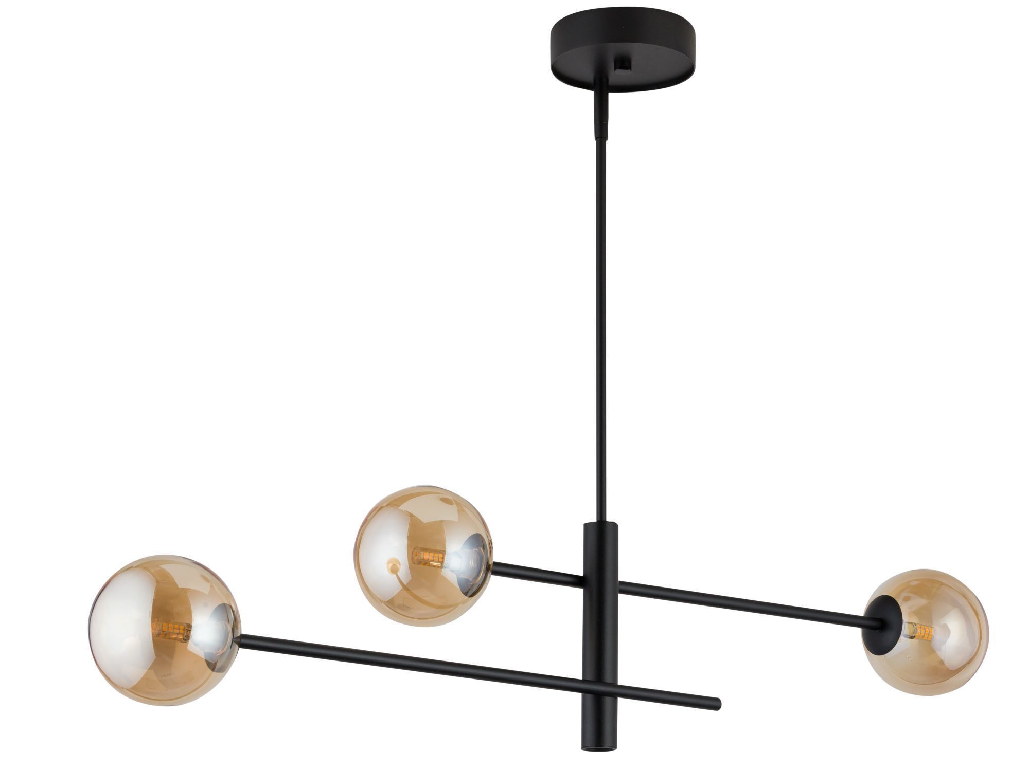 Längliche Hängelampe Glas Bernstein G9 103 cm blendarm