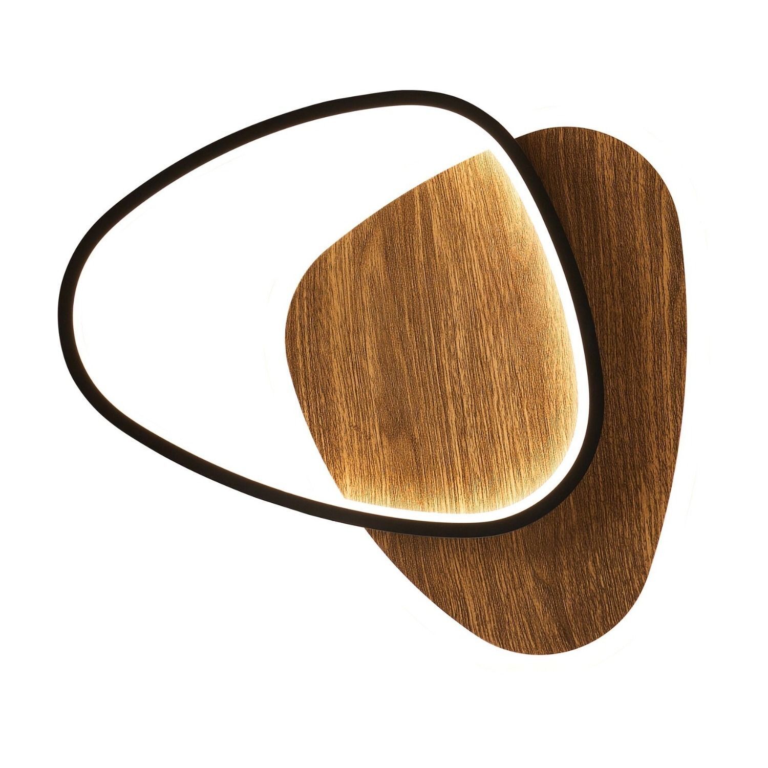 LED Deckenleuchte Schwarz Weiß 3000/4000/6500 K 35 cm Wand, Licht, Holz, Lampe, Deko