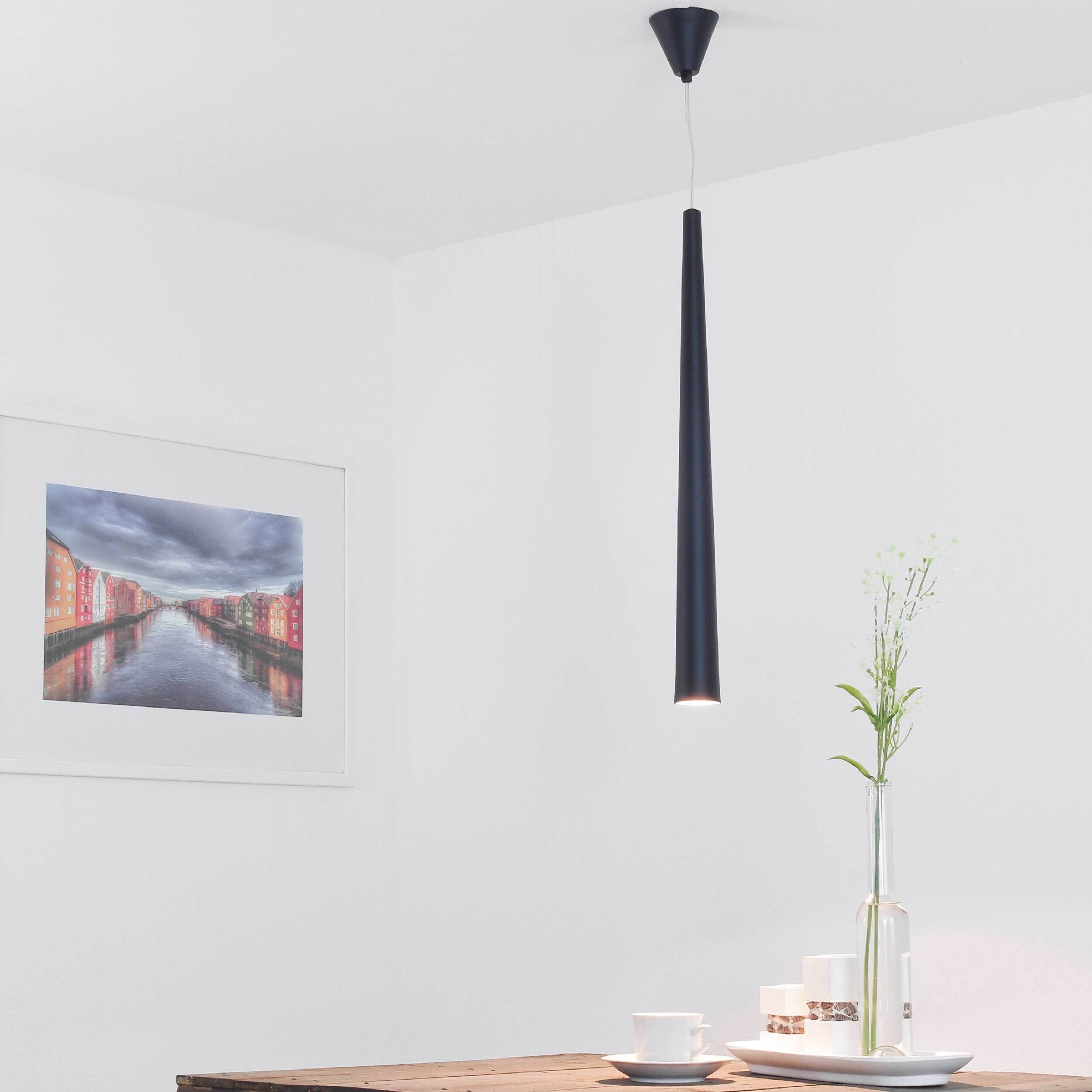 Pendelleuchte Schwarz Metall schmal GU10 Lampe, Drinnen, Innenarchitektur, Malerei, Mauer