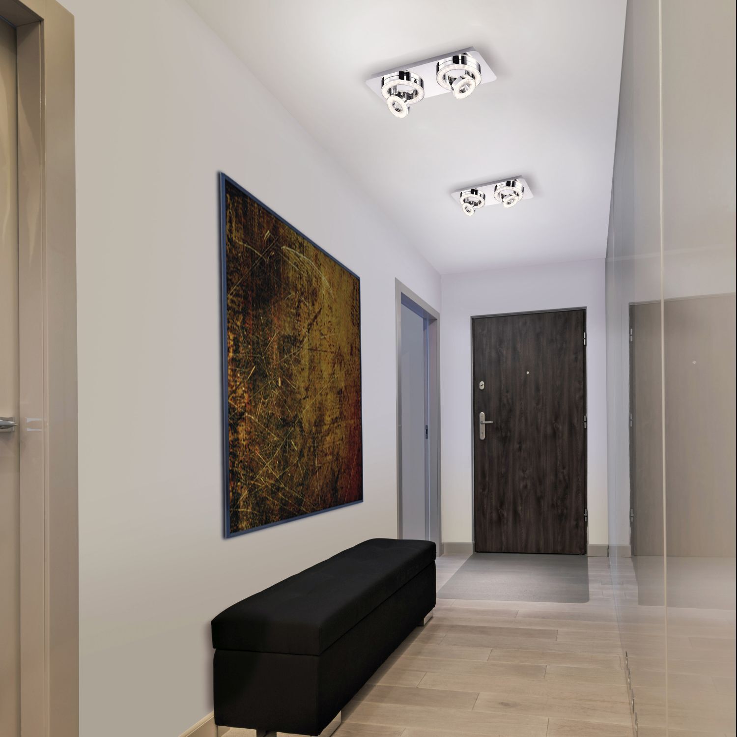 LED Deckenspot Metall flexibel 3000 K 1200 lm Chrom Drinnen, Innenarchitektur, Kunst, Malerei, Wohnzimmer