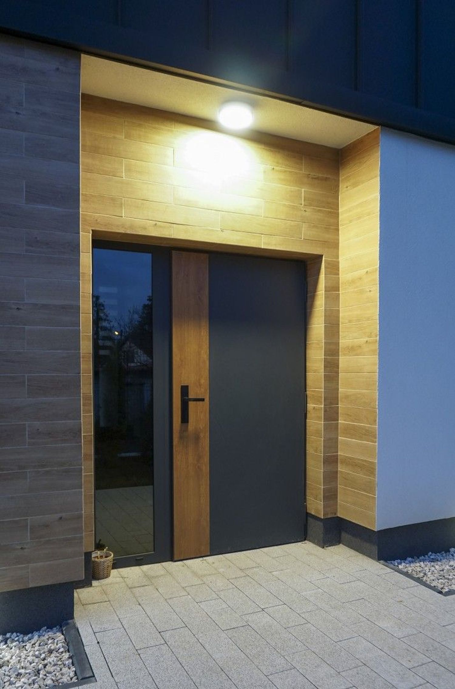 Runde LED Wandleuchte Aluminium IP65 18 W 4000 K Ø20 cm Drinnen, Innenarchitektur, Gebäude, Tür, Garage